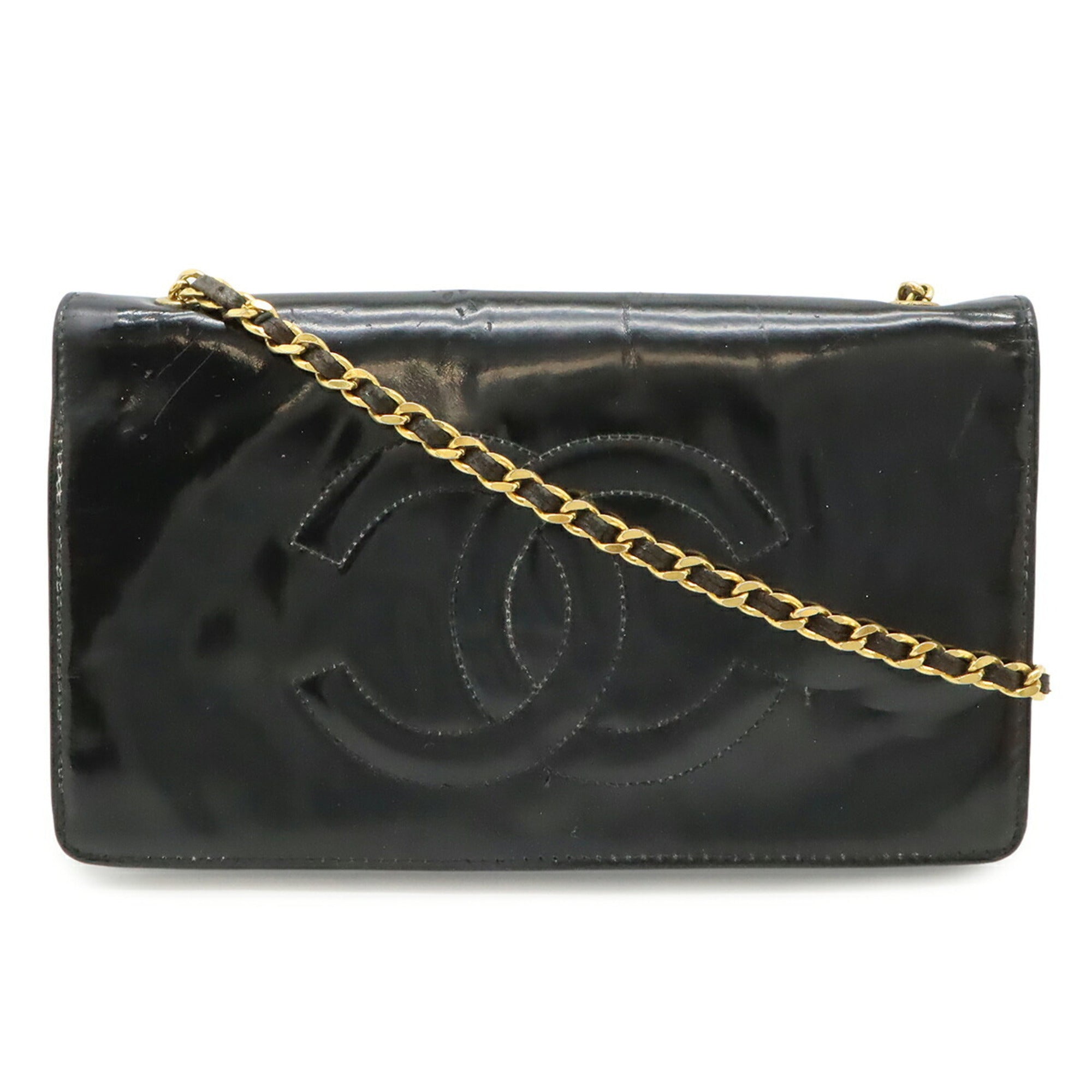 Chanel Black Leather Pochette Shoulder Bag (Pre-Owned)