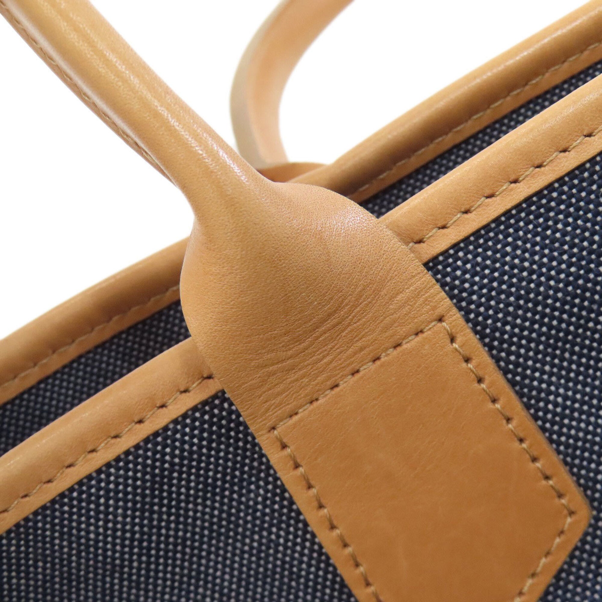 Longchamp Blue Brown Denim Handbag (Pre-Owned)