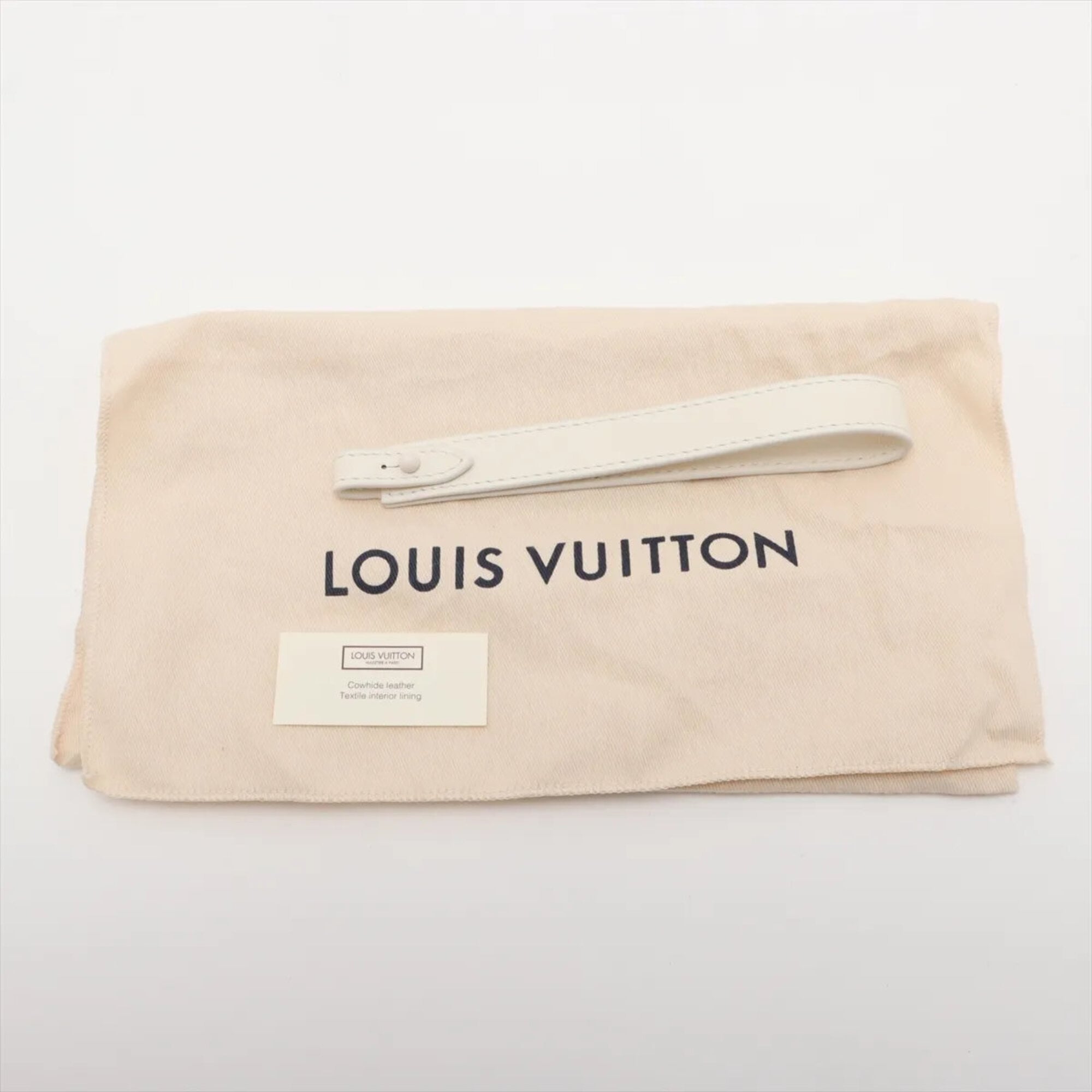 Louis Vuitton White Leather Clutch Bag Pochette (Pre-Owned)
