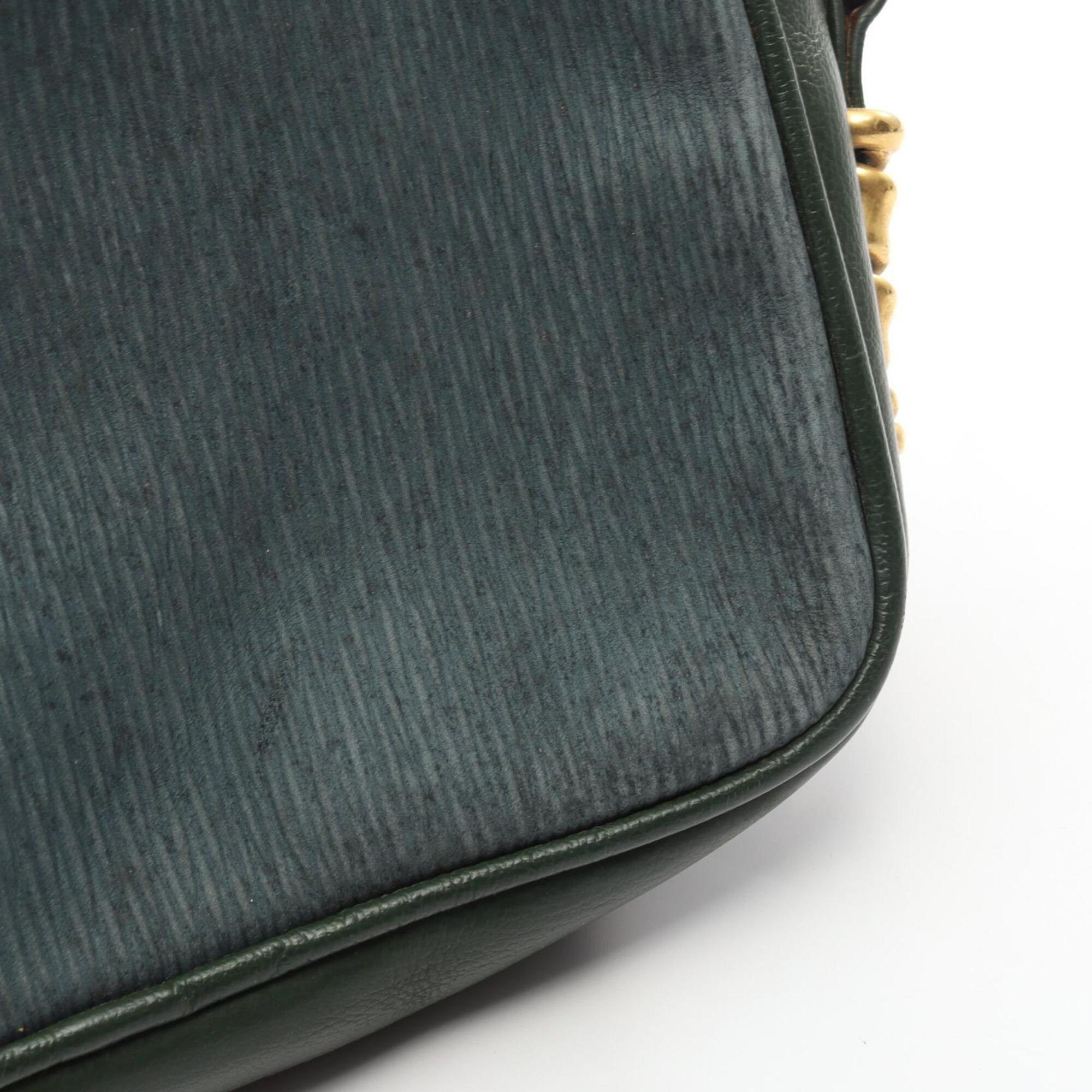 Loewe Blue Green Leather Handbag Shoulder Bag (Pre-Owned)