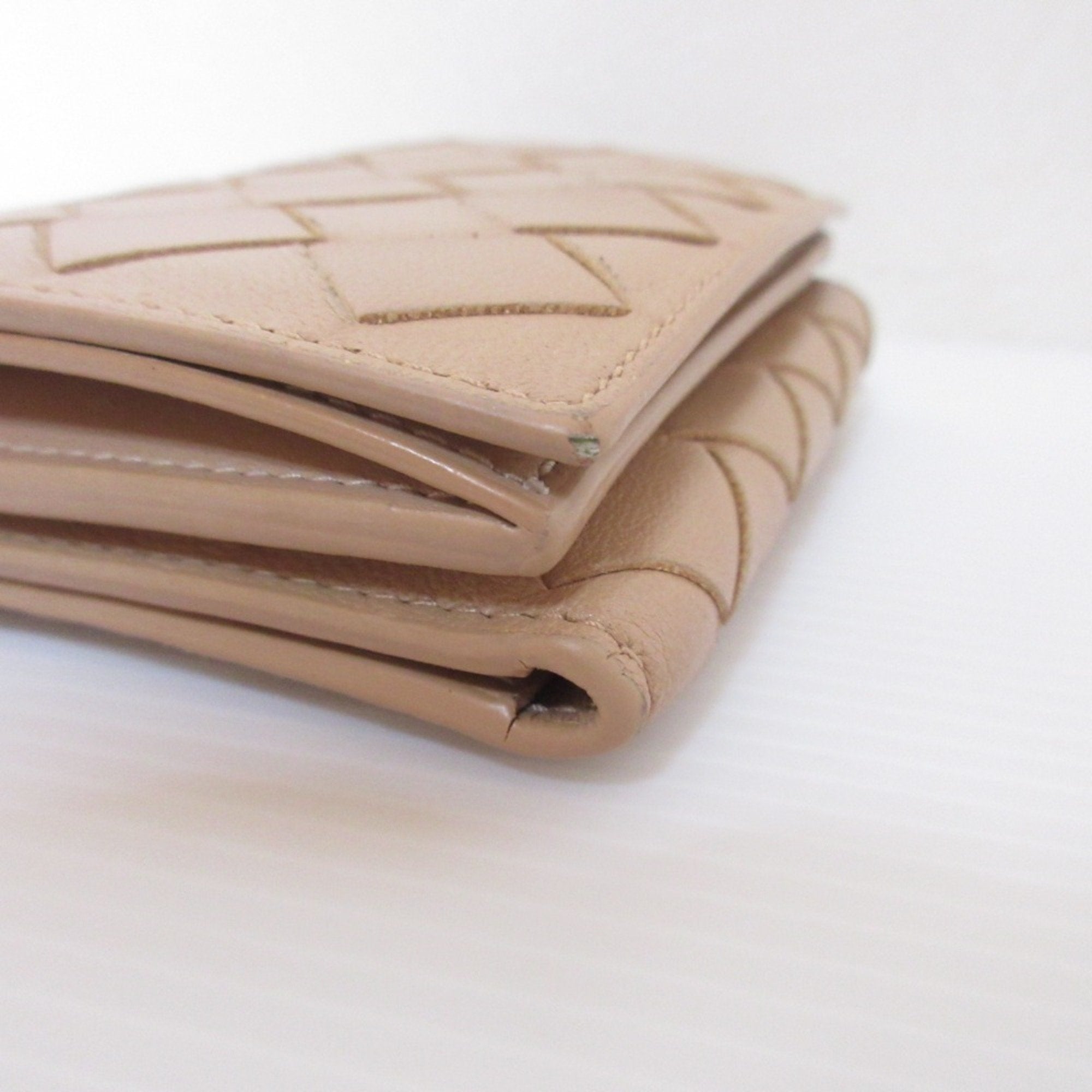 Bottega Veneta Beige Leather Wallet (Tri-Fold) (Pre-Owned)