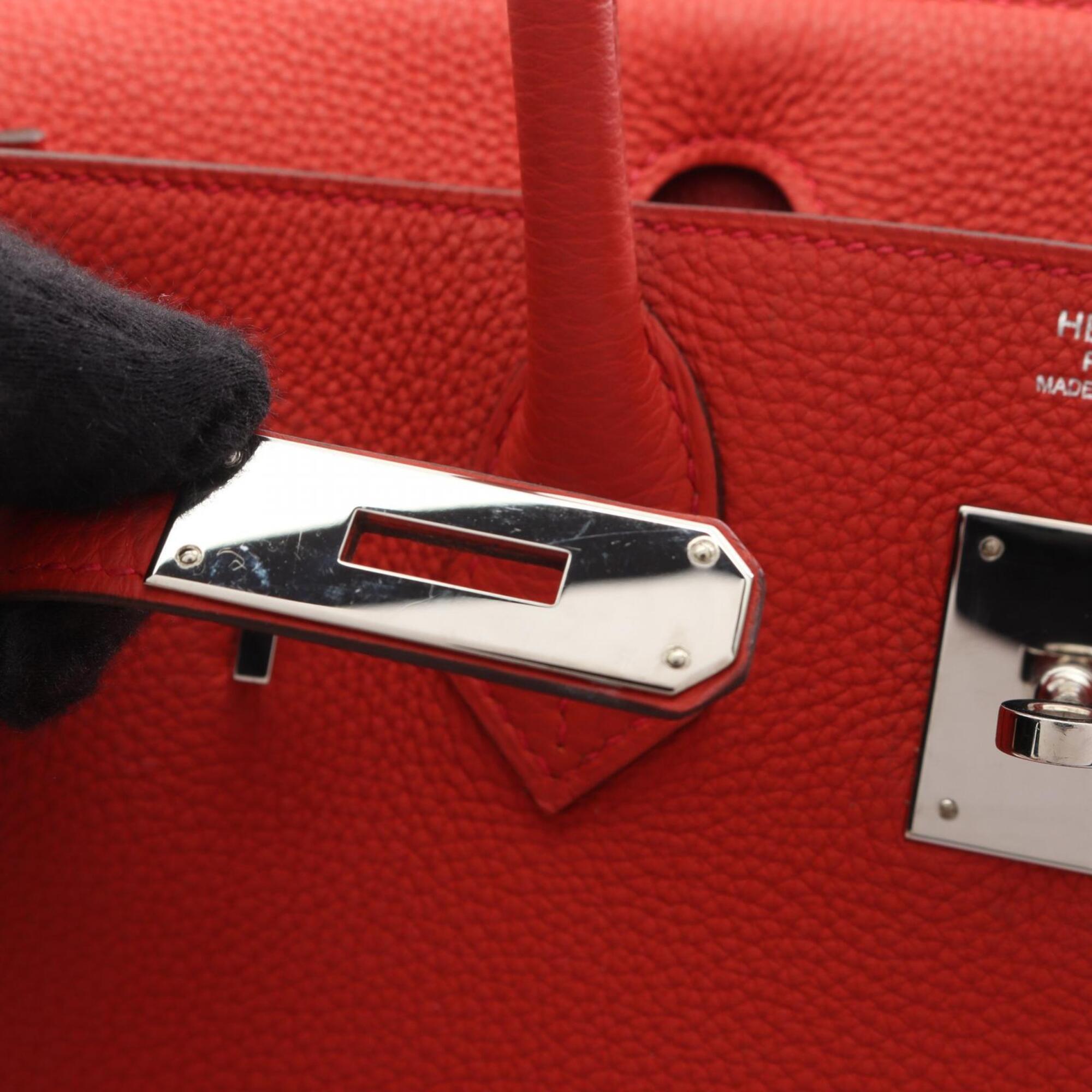 Hermes Red Color Togo Leather Handbag (Pre-Owned)