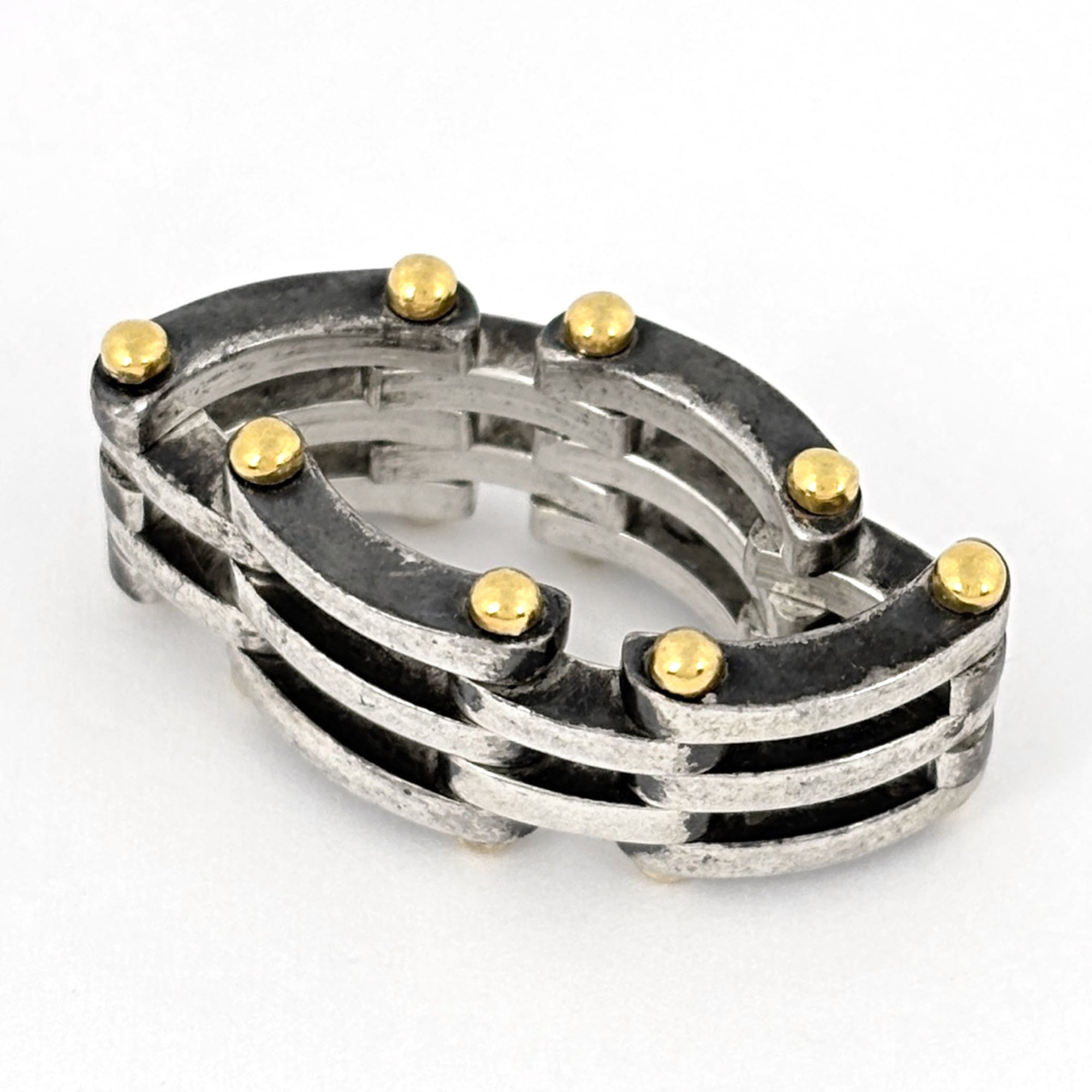 Tiffany Gold Silver Gold (18K) Silver Band Ring (Pre-Owned)