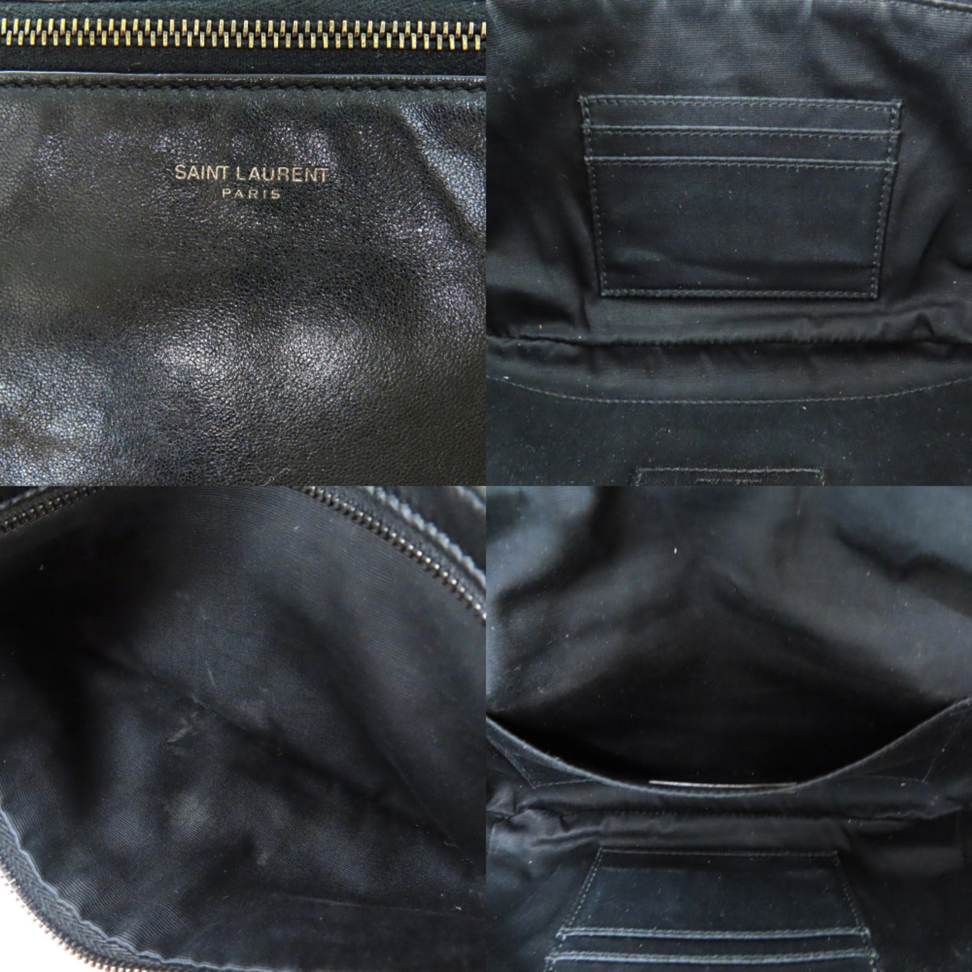 Yves Saint Laurent Black Leather Fanny Pack Sling Bag (Pre-Owned)