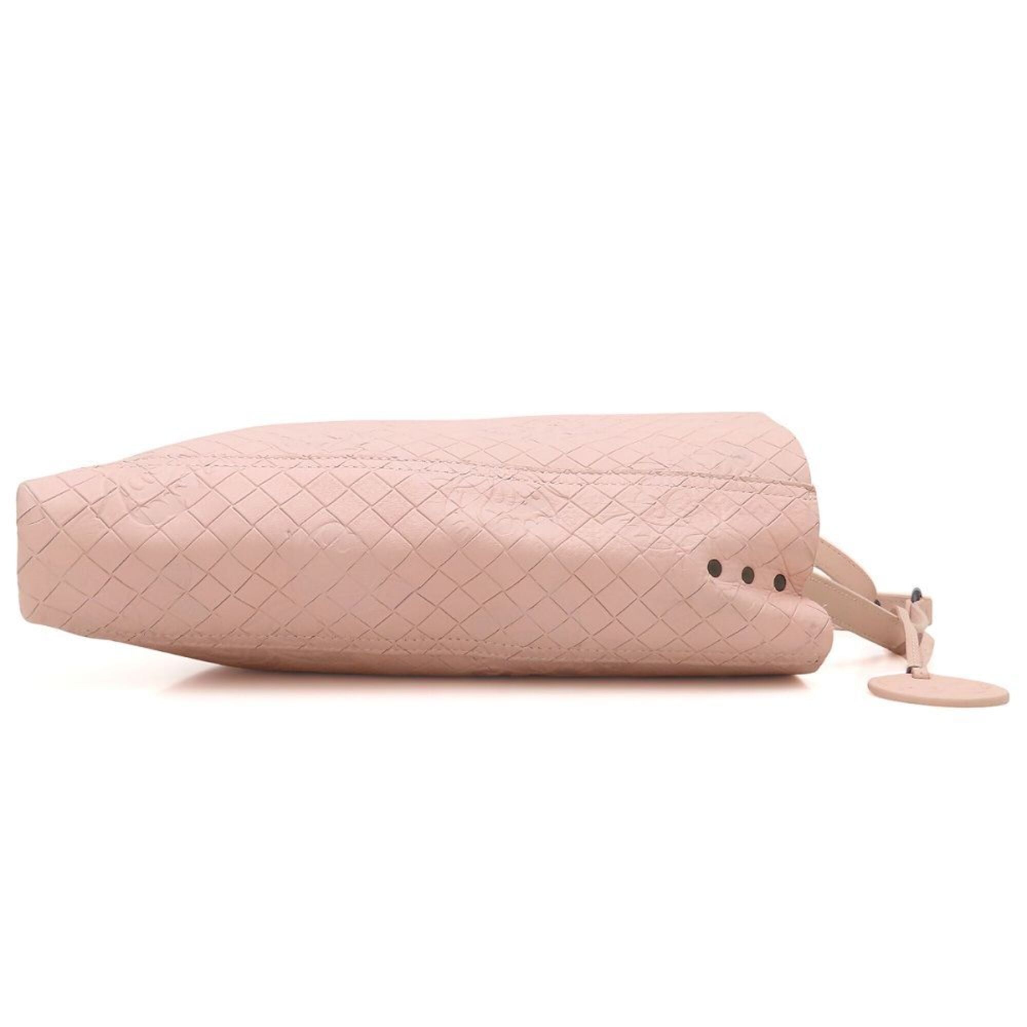 Bottega Veneta Intrecciomirage Pink Leather Shoulder Bag (Pre-Owned)