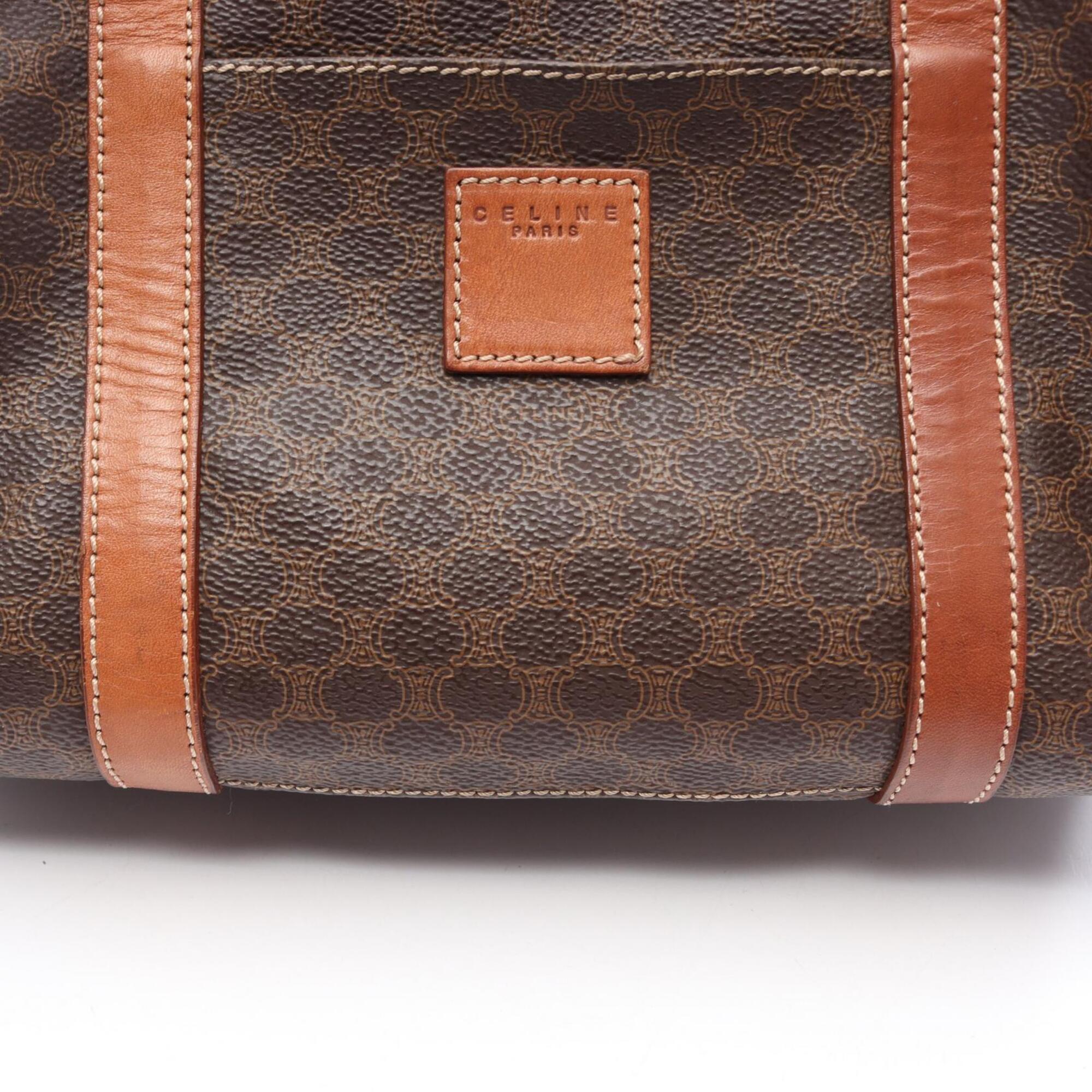 Celine Brown Coated Canvas Leather Handbag (Pre-Owned)