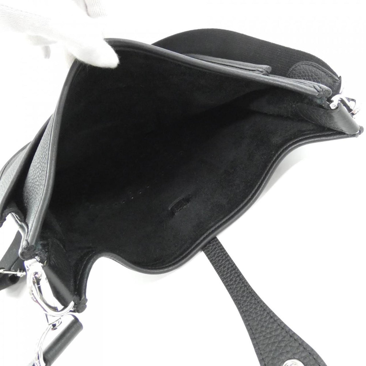 Hermes Black Taurillon Clemence Leather Shoulder Bag (Pre-Owned)