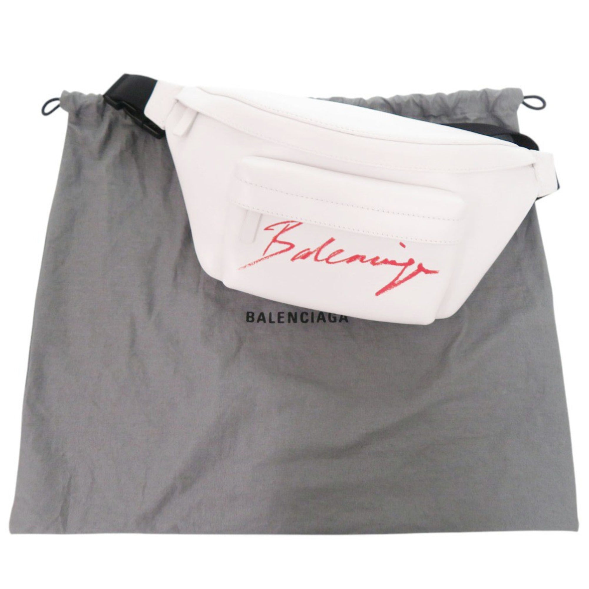 Balenciaga White Leather Fanny Pack Sling Bag (Pre-Owned)
