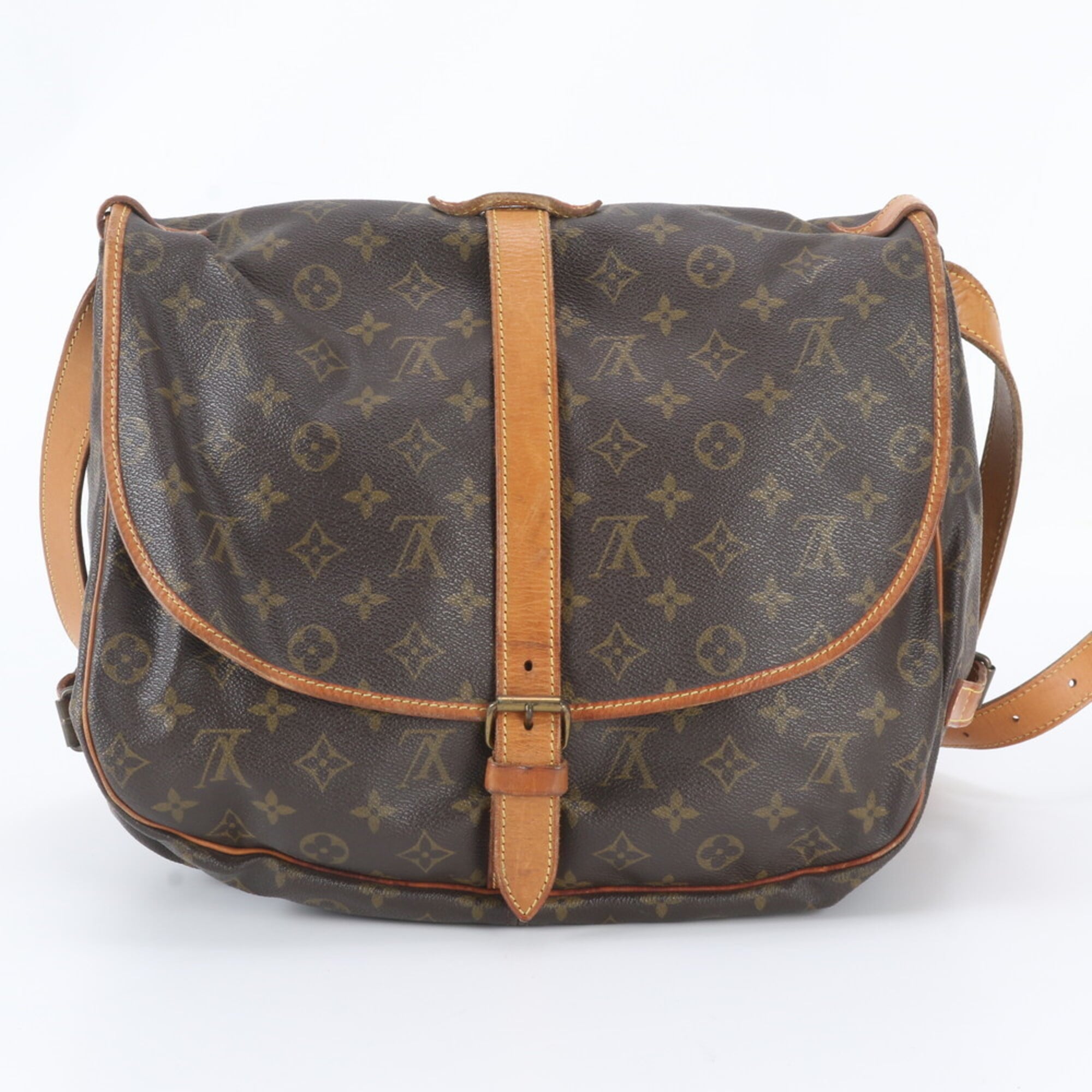 Louis Vuitton Brown Monogram Leather Coated Canvas Shoulder Bag (Pre-Owned)