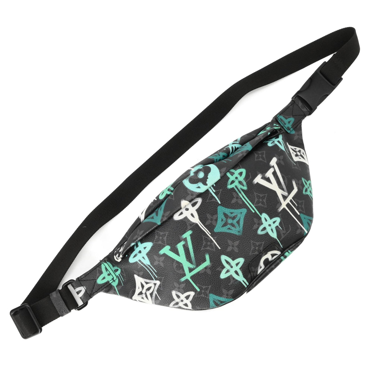 Louis Vuitton Black Green Monogram Canvas Leather Sling Bag (Pre-Owned)