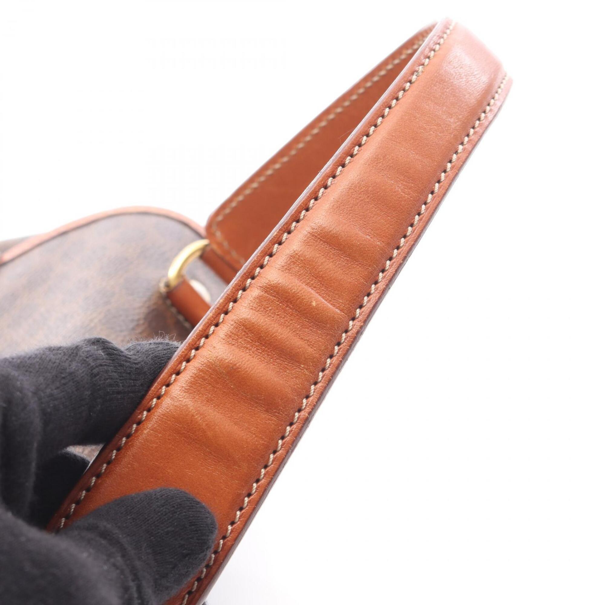 Celine Macadam Brown Coated Canvas Handbag (Pre-Owned)