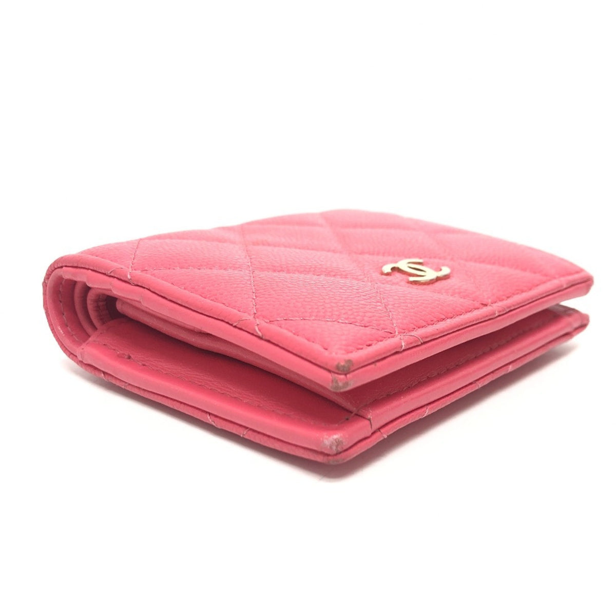 Chanel Pink Grained Calfskin Wallet (Bi-Fold) (Pre-Owned)