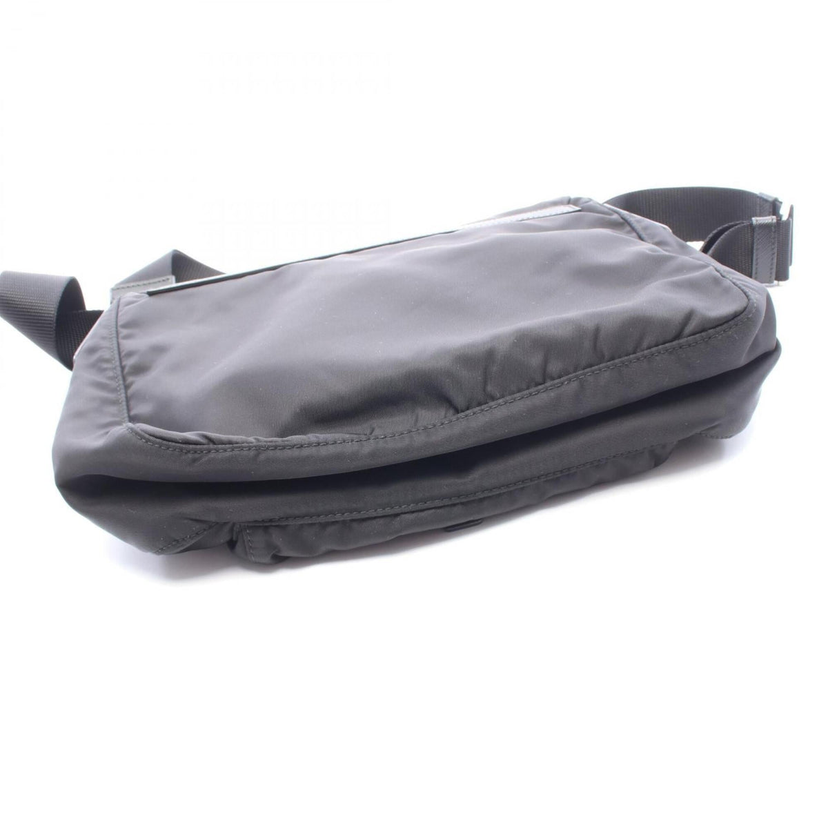 Prada Black Nylon Leather Handbag Shoulder Bag (Pre-Owned)