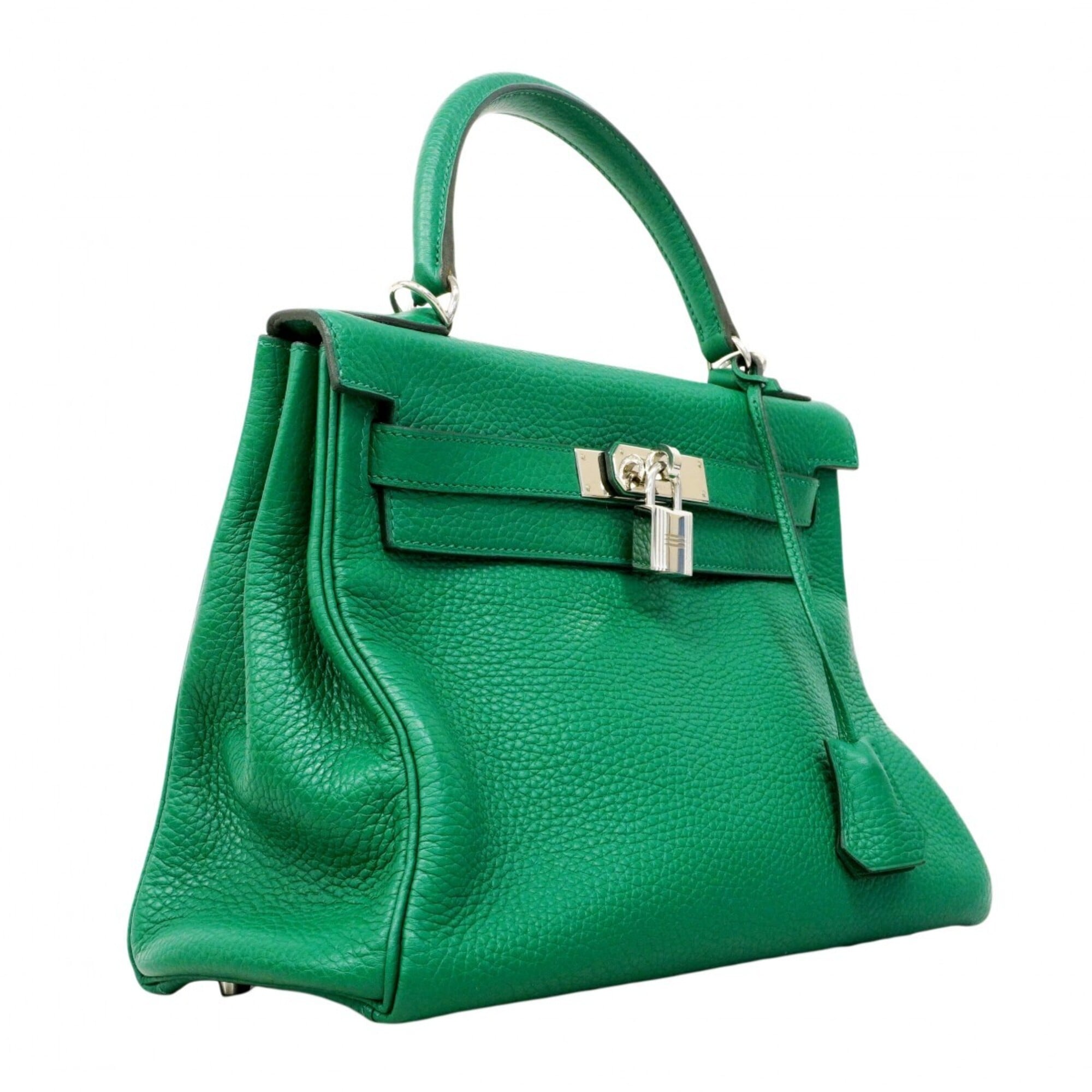 Hermes Green Taurillon Clemence Leather Handbag (Pre-Owned)