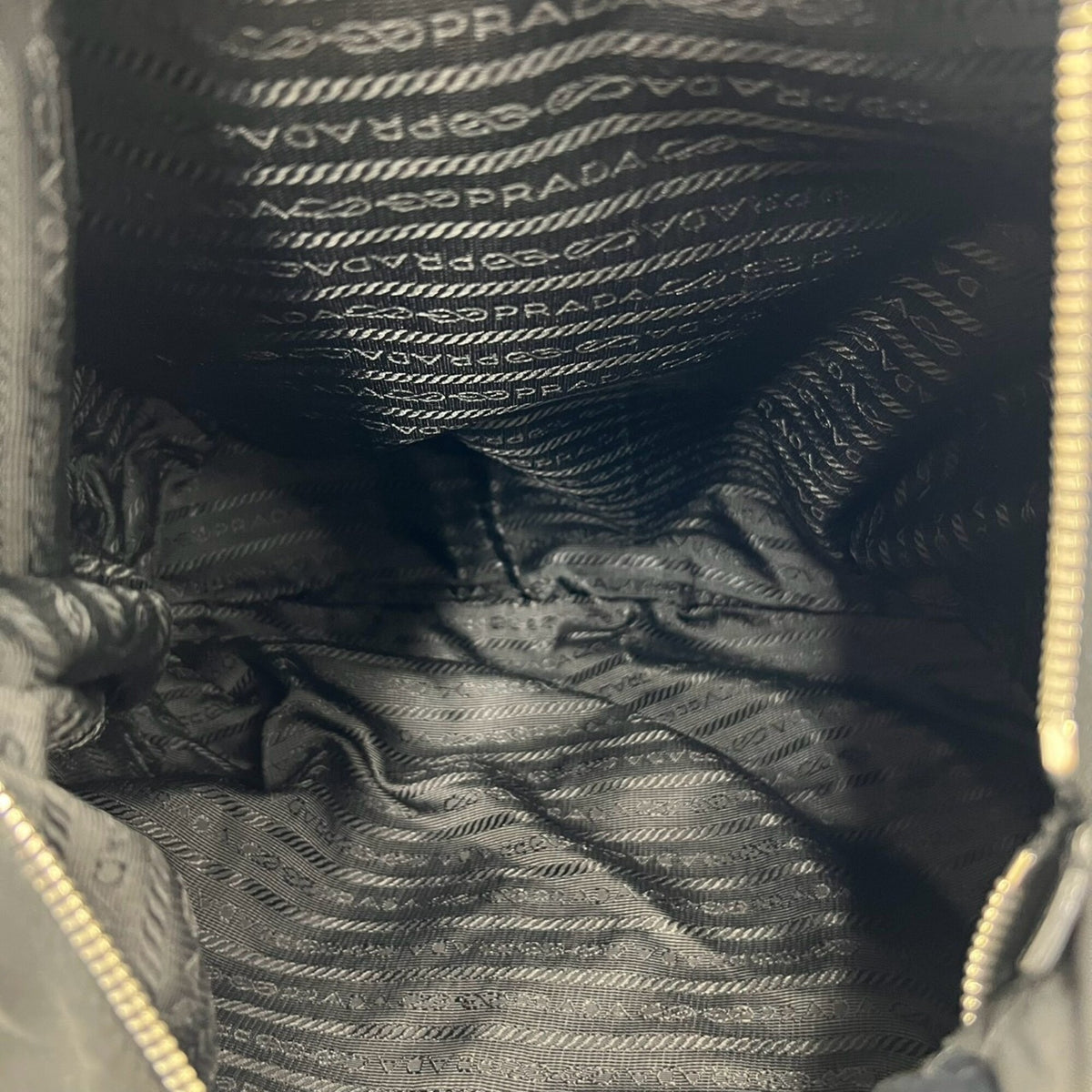 Prada Black Nylon Leather Handbag Shoulder Bag (Pre-Owned)