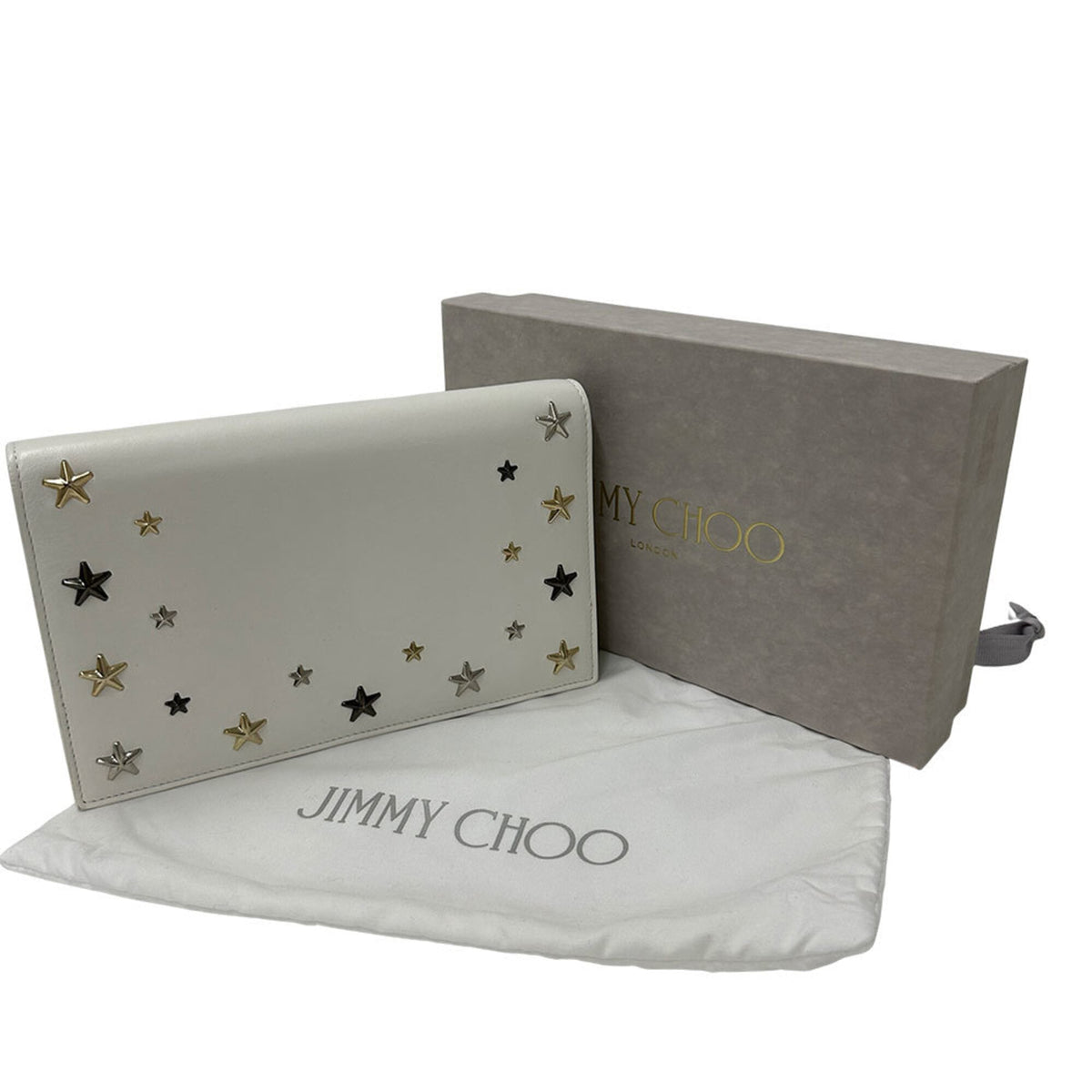 Jimmy Choo White Leather Handbag Shoulder Bag (Pre-Owned)
