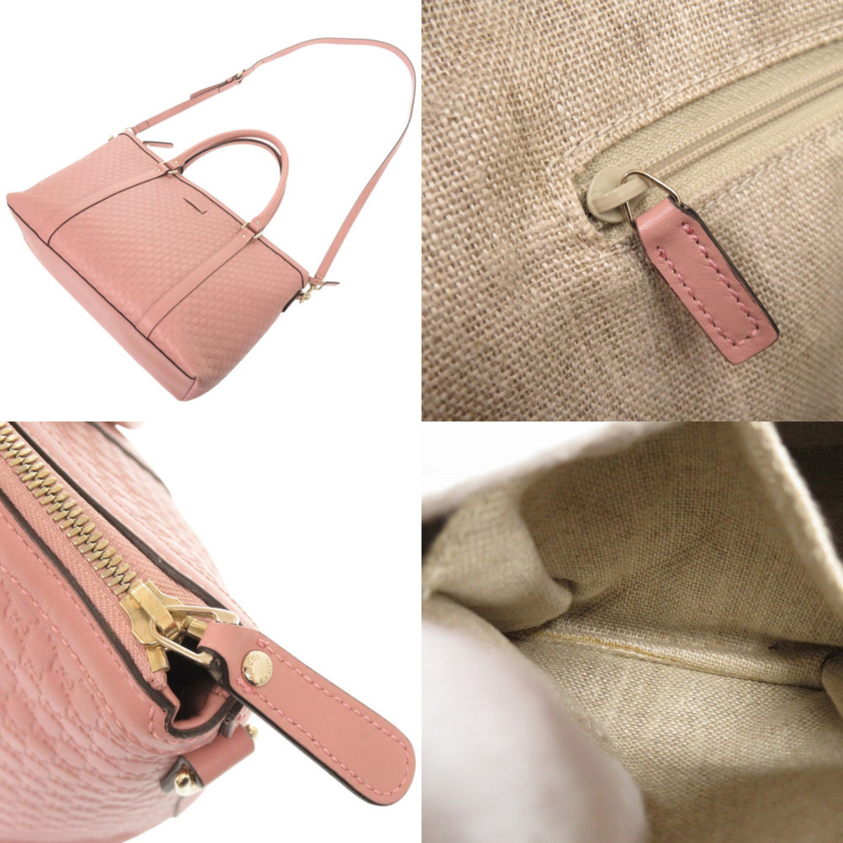Gucci Pink Leather Handbag Shoulder Bag Tote Bag (Pre-Owned)