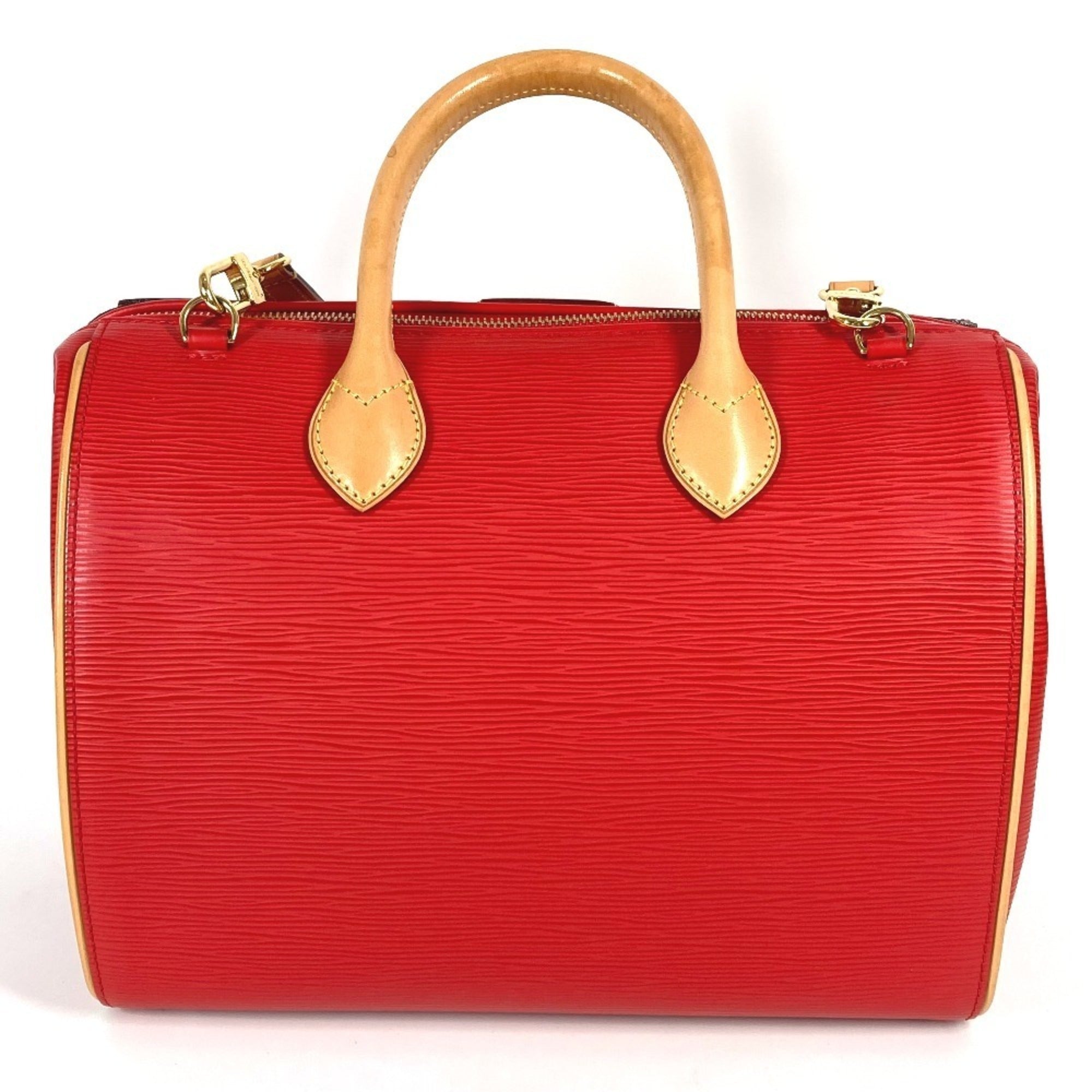 Louis Vuitton Red Color Epi Leather Boston Bag Handbag Shoulder Bag (Pre-Owned)
