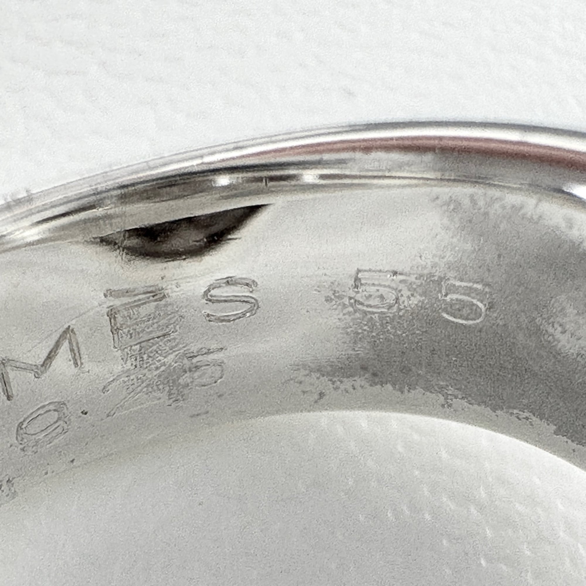 Hermes Silver Pink Gold Silver Band Ring (Pre-Owned)