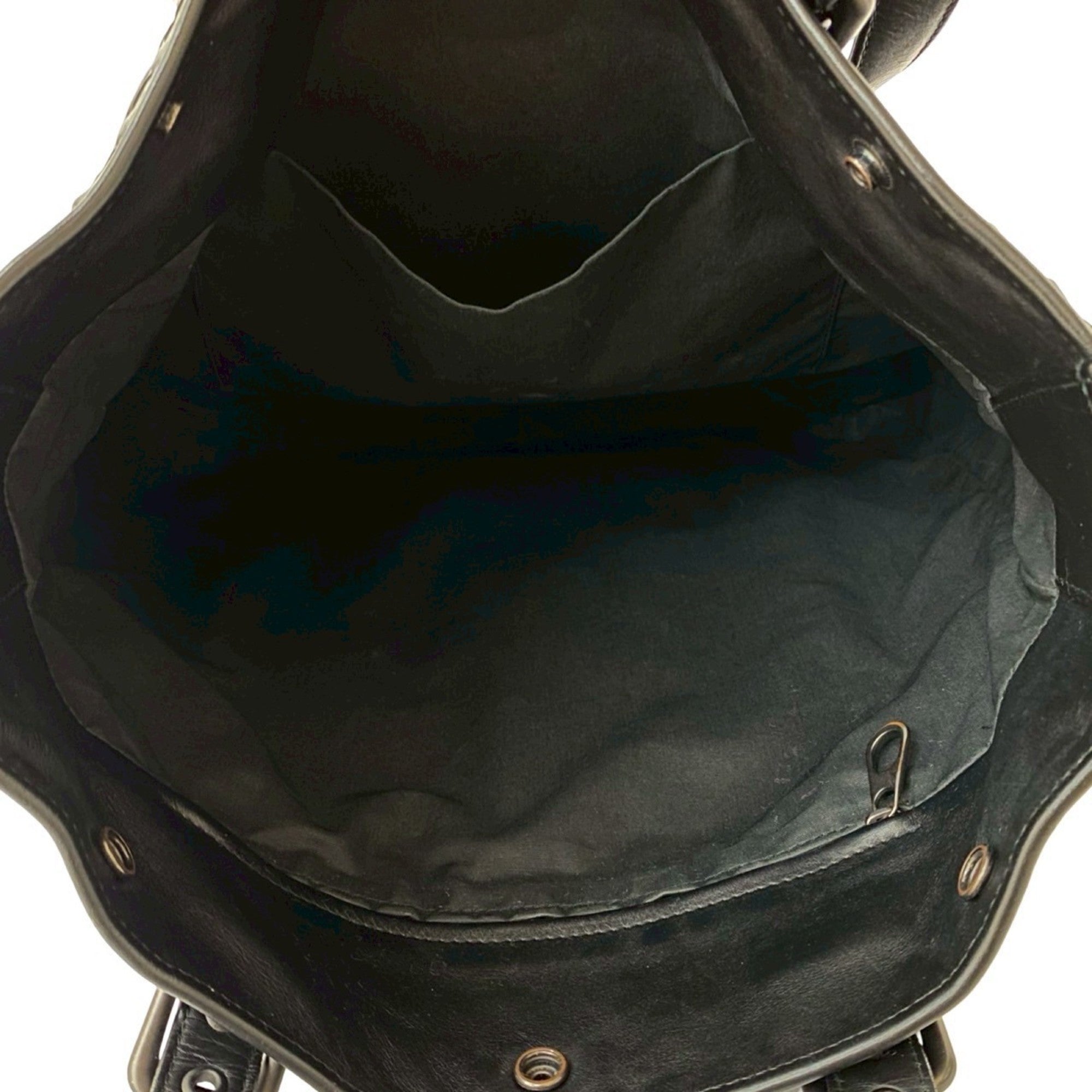 Bottega Veneta Black Leather Handbag Shoulder Bag Tote Bag (Pre-Owned)