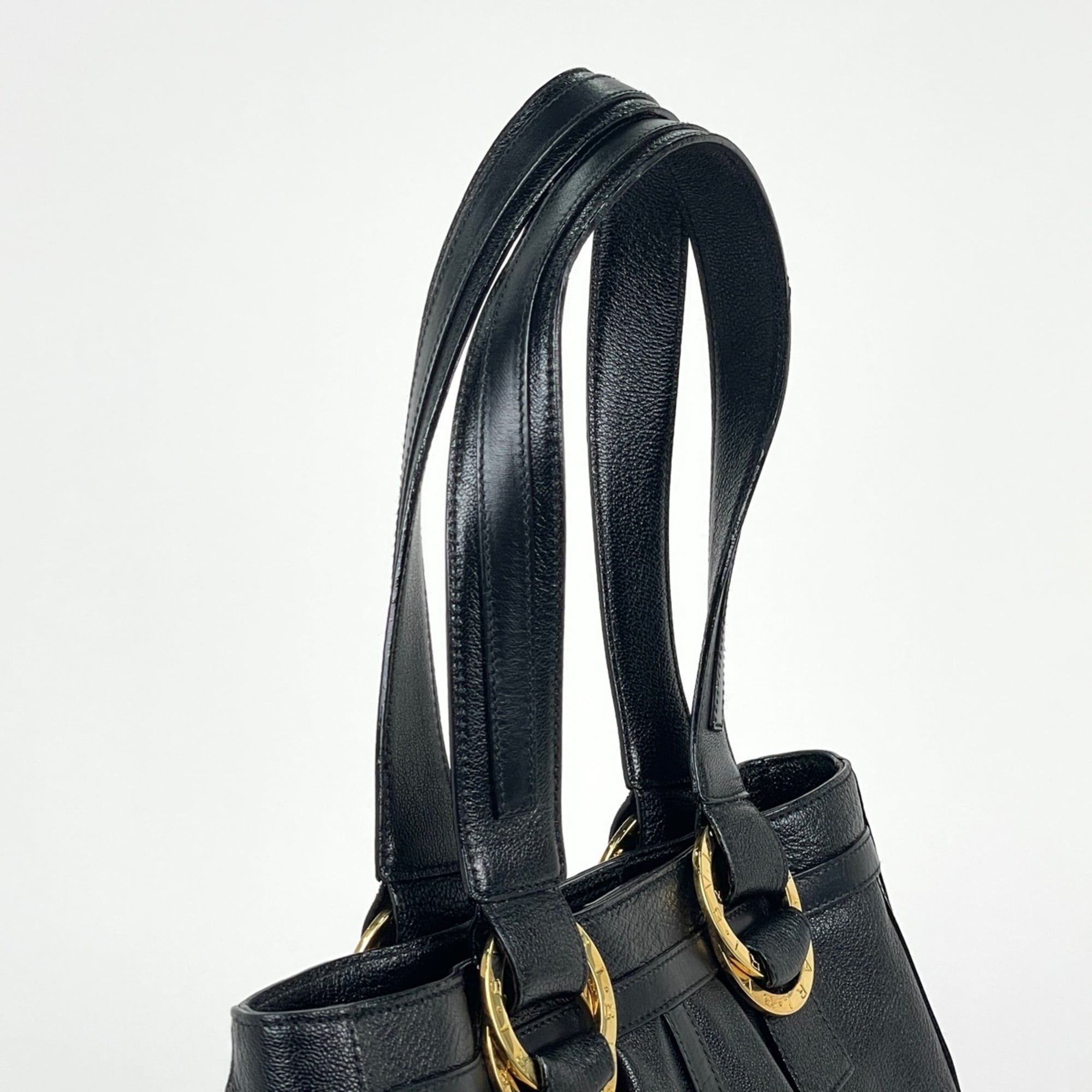 Bvlgari Black Leather Tote Bag (Pre-Owned)