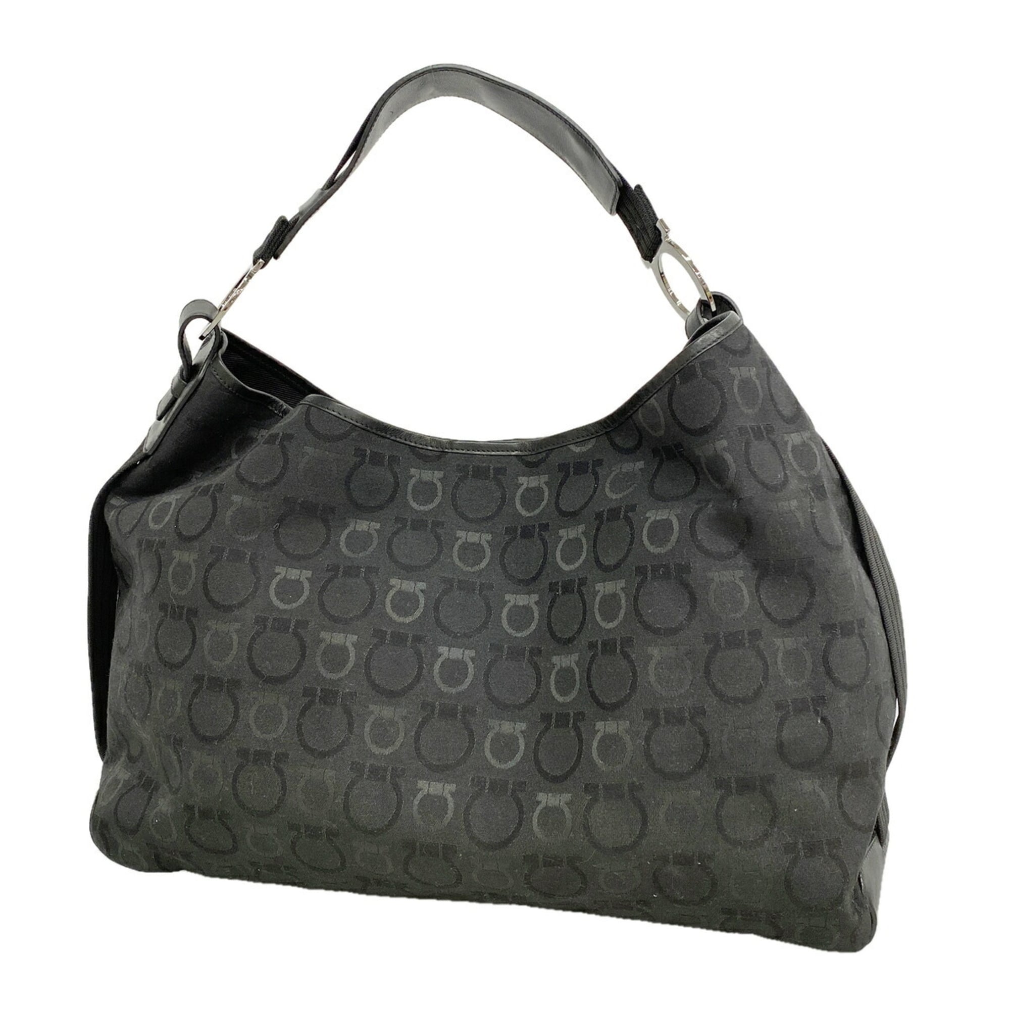 Salvatore Ferragamo Black Nylon Canvas Tote Bag (Pre-Owned)
