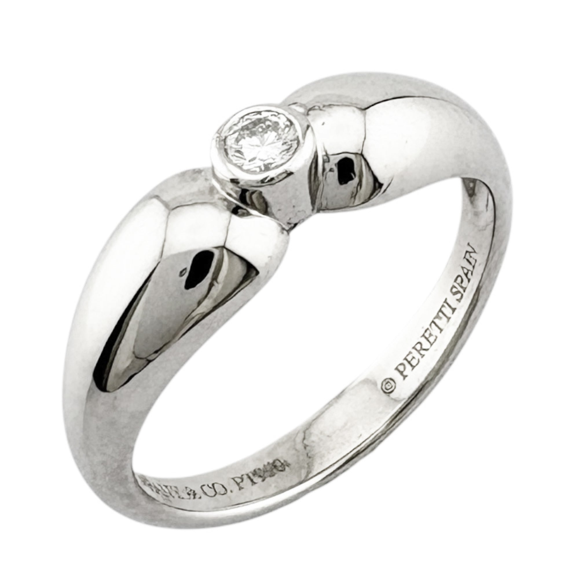 Tiffany Silver Platinum 950 Band Ring (Pre-Owned)