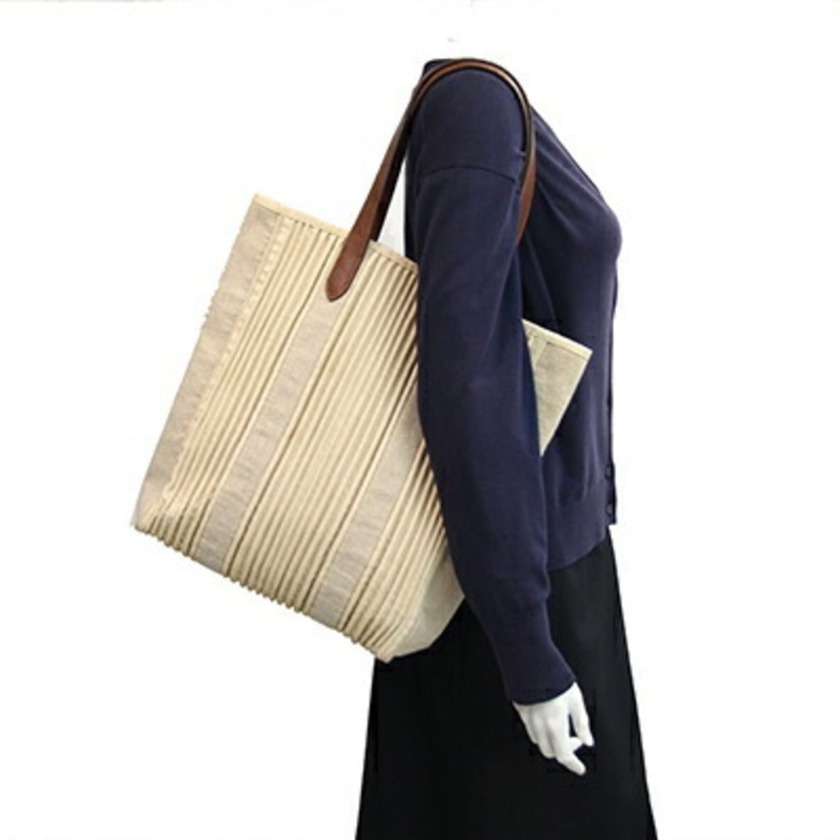 Hermes Beige Brown Canvas Tote Bag (Pre-Owned)