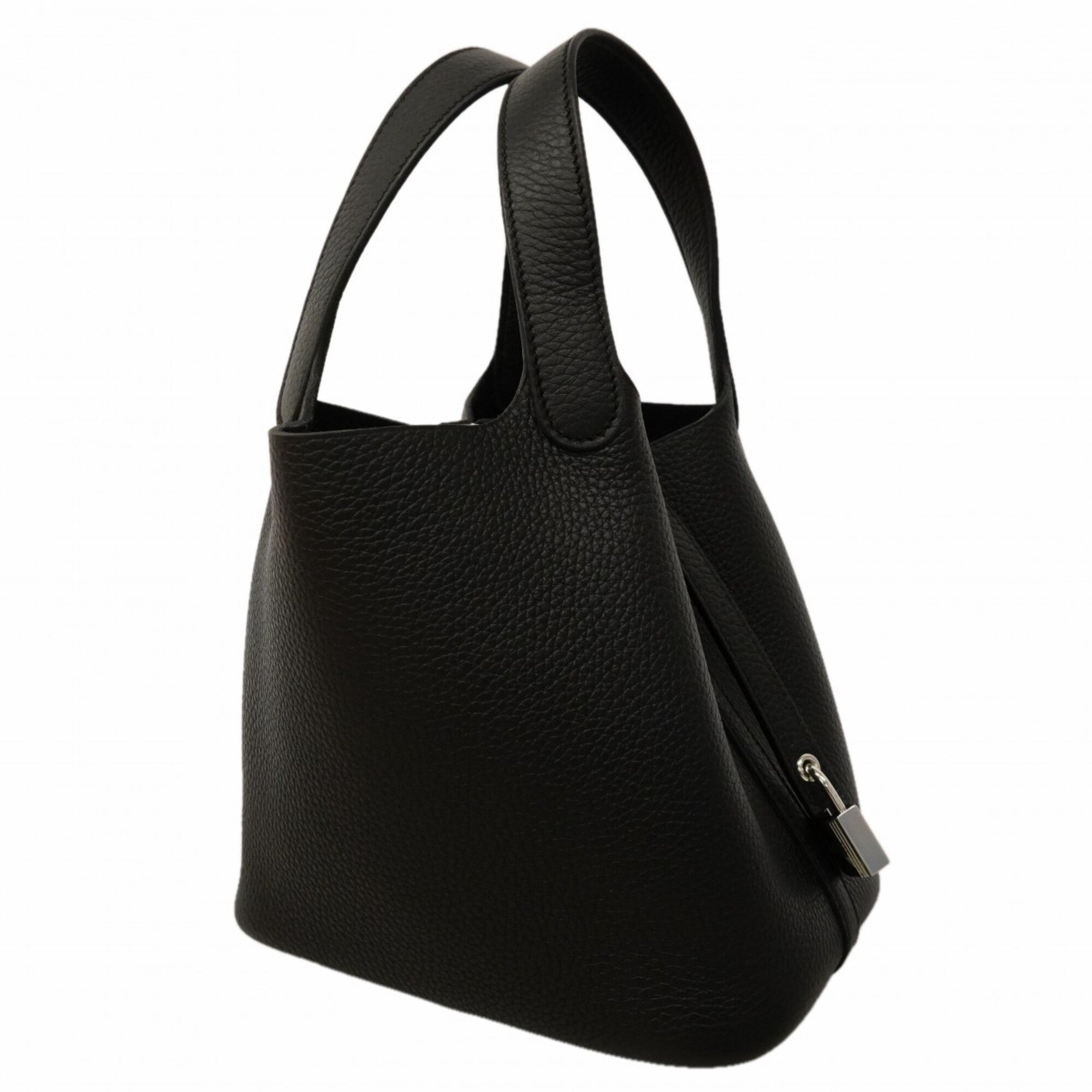 Hermes Black Taurillon Clemence Leather Handbag (Pre-Owned)