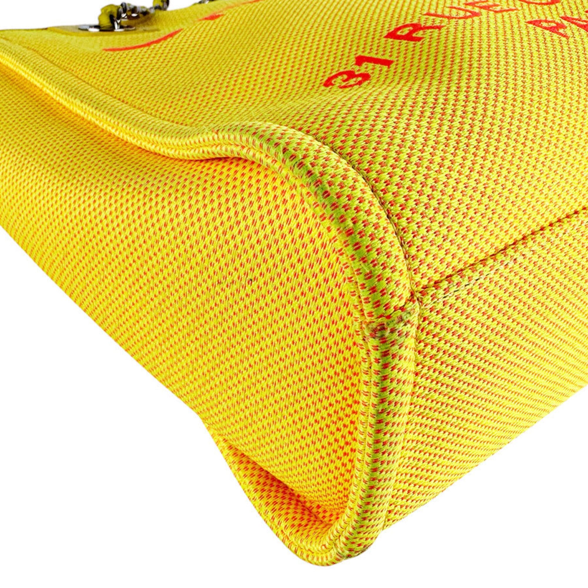 Chanel Pink Yellow Canvas Handbag (Pre-Owned)