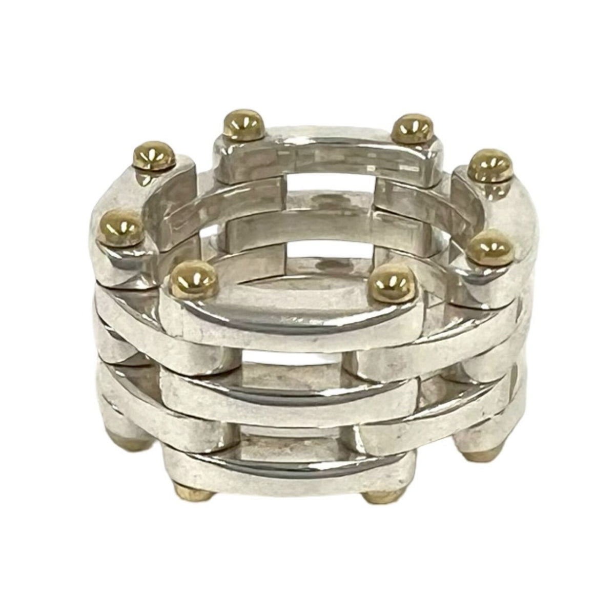 Tiffany Gold Silver Yellow Gold (18K) Silver 925 Band Ring (Pre-Owned)