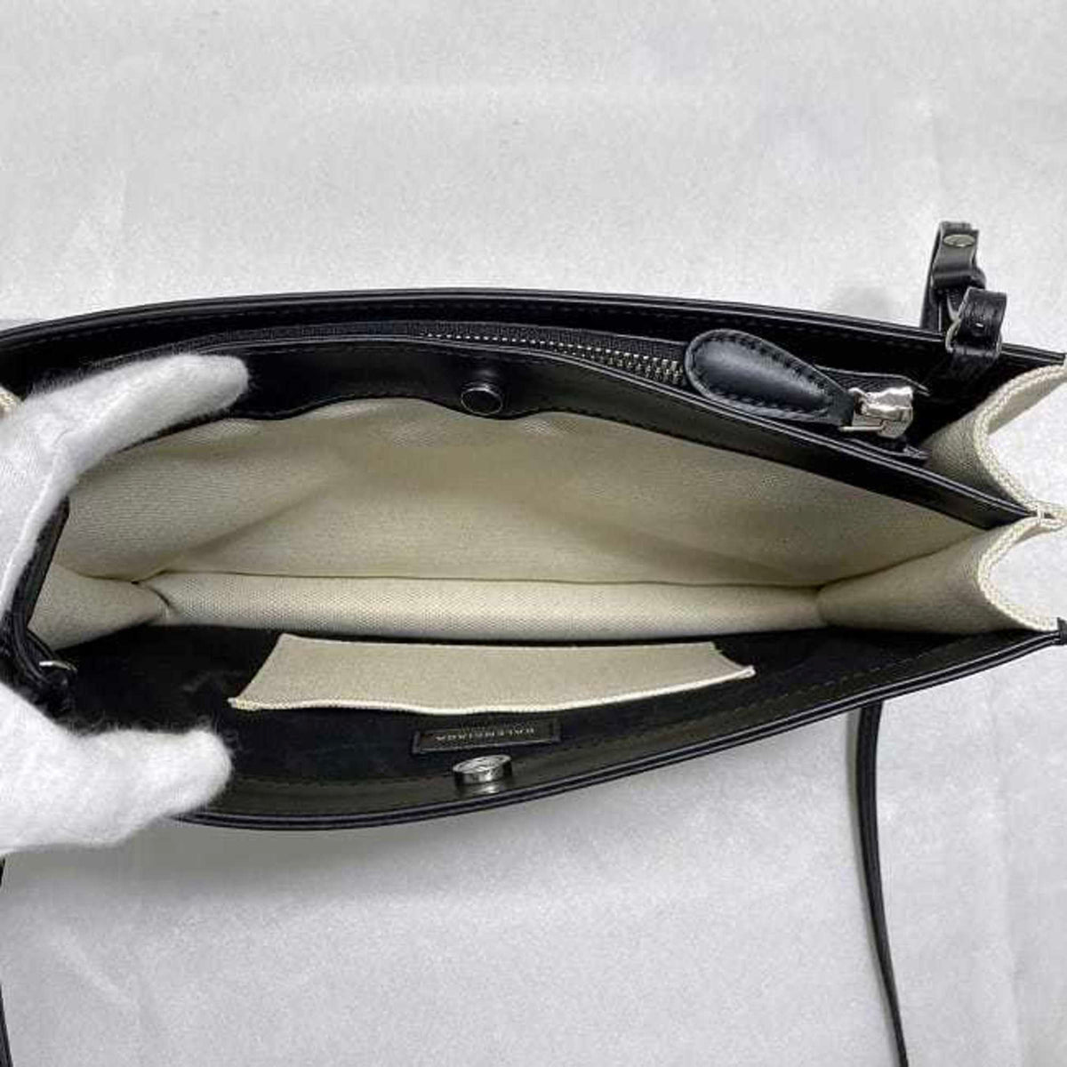 Balenciaga Black White Canvas Shoulder Bag (Pre-Owned)