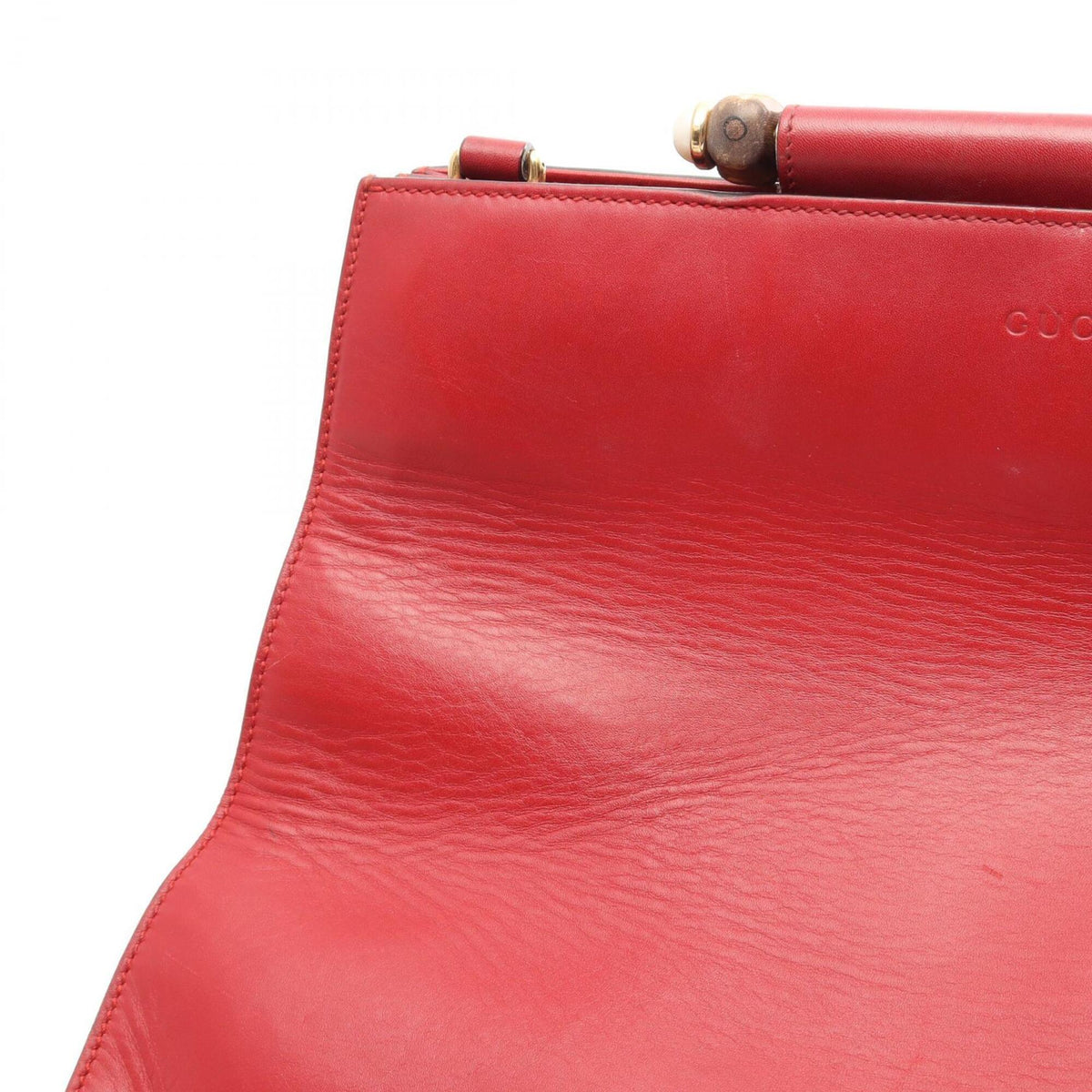 Gucci Red Color Leather Handbag (Pre-Owned)