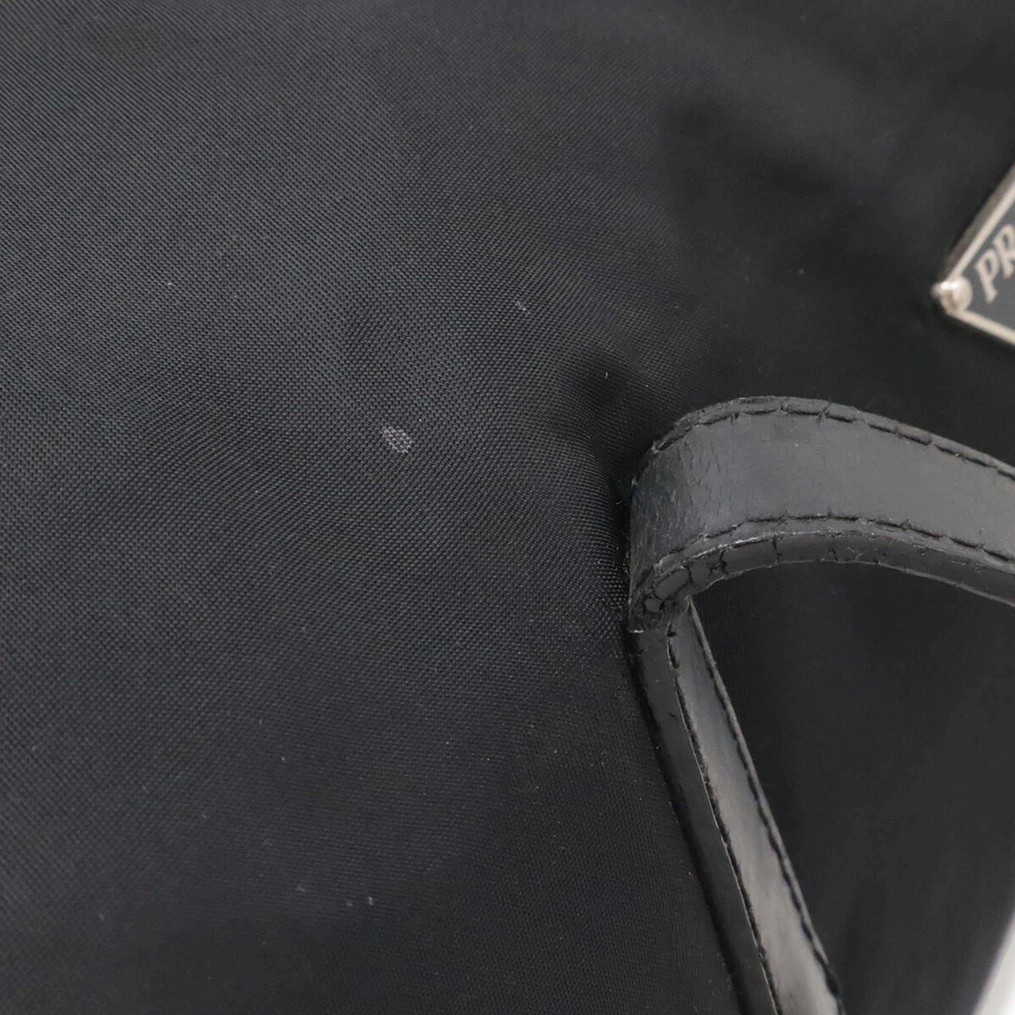 Prada Black Nero Nylon Leather Boston Bag (Pre-Owned)