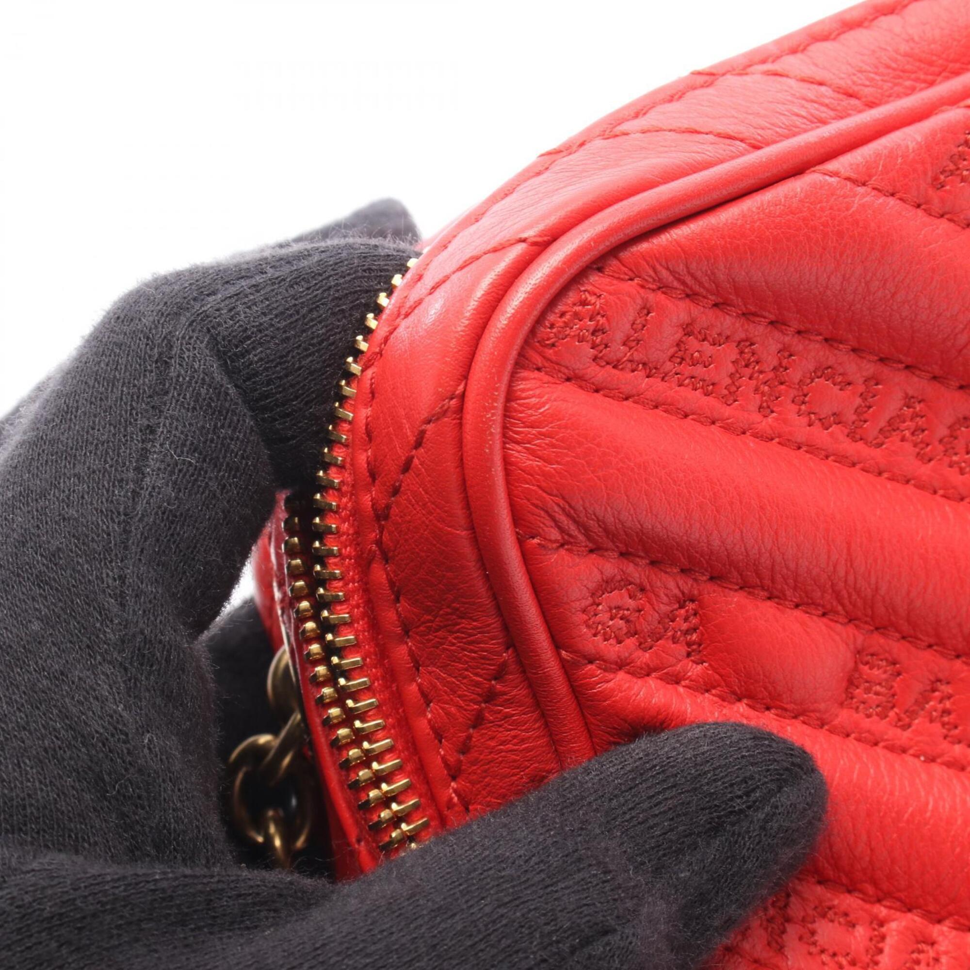 Balenciaga Red Color Leather Handbag Shoulder Bag (Pre-Owned)