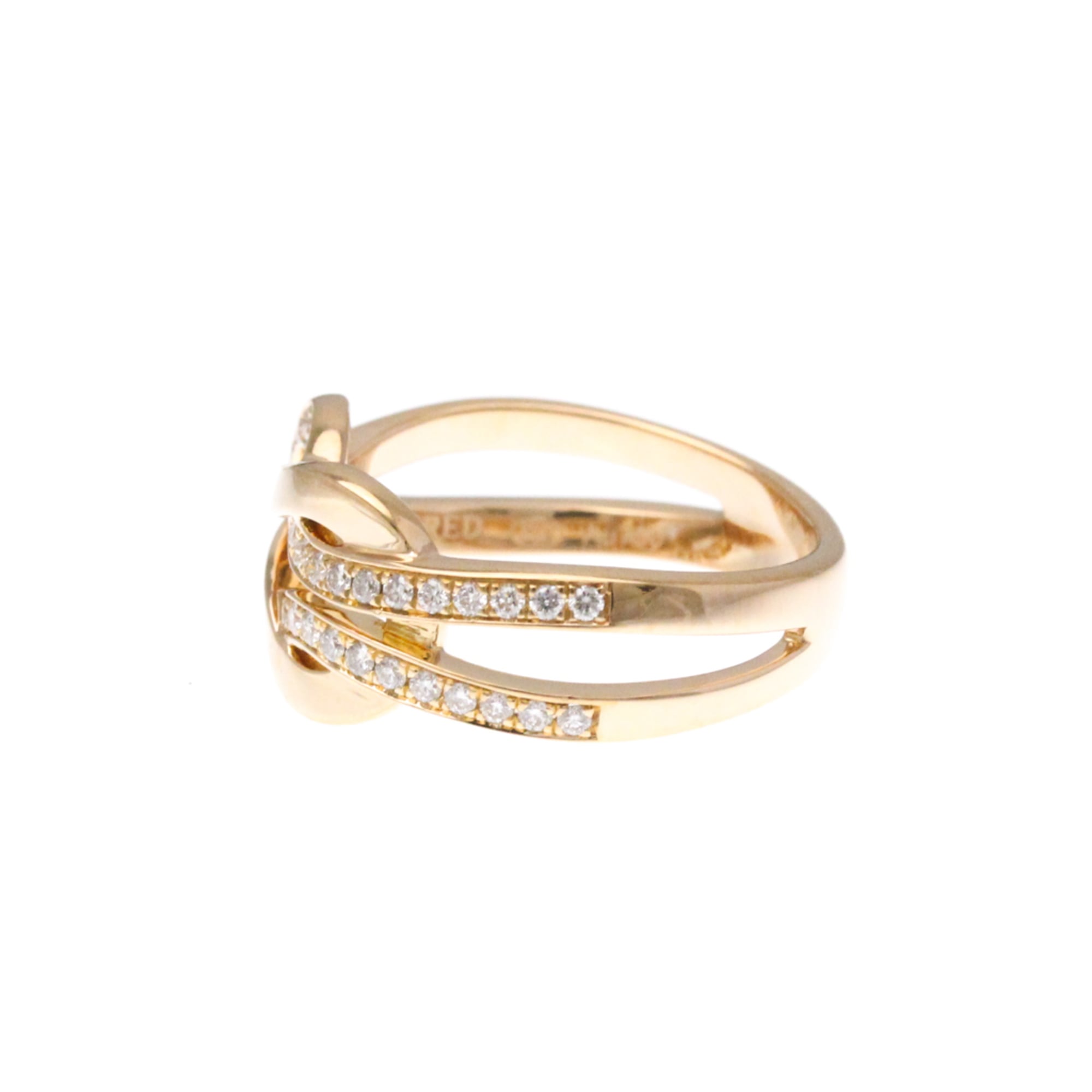 Fred Paris Force 10 Ring 18K Pink Gold And Diamonds Gold Pink_Gold Ring Jewelry (Pre-Owned)