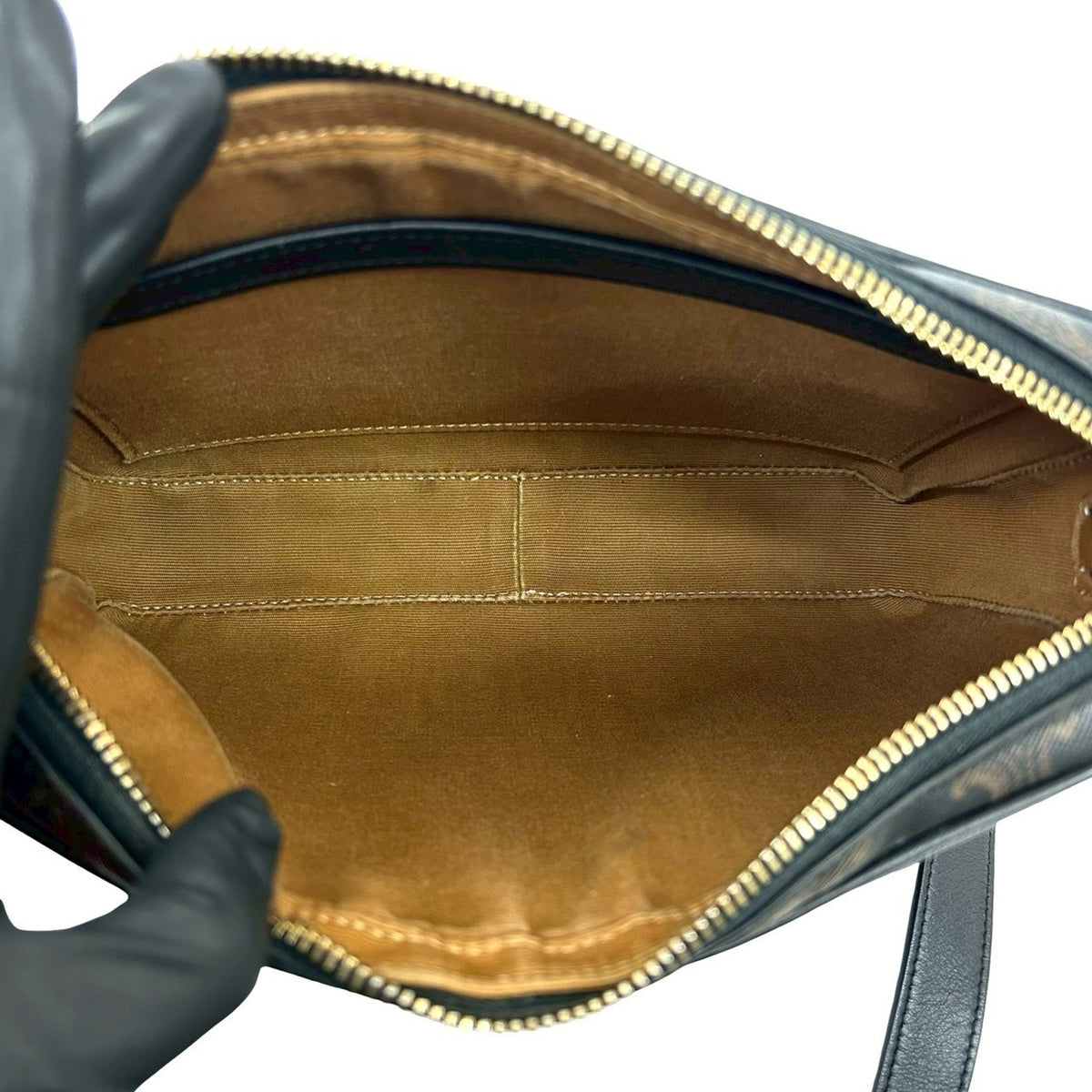 Celine Brown Leather Pvc Pochette Shoulder Bag (Pre-Owned)