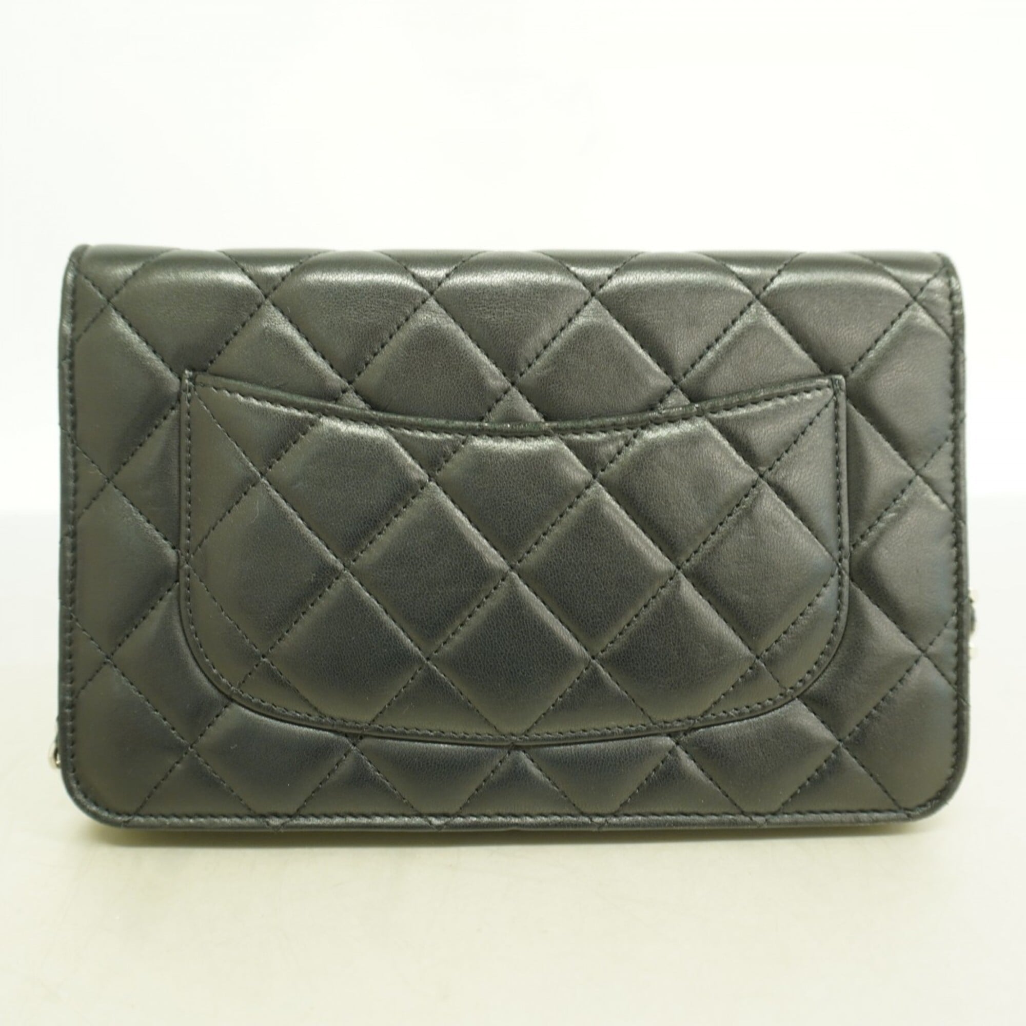 Chanel Black Leather Chain/Shoulder Wallet (Pre-Owned)