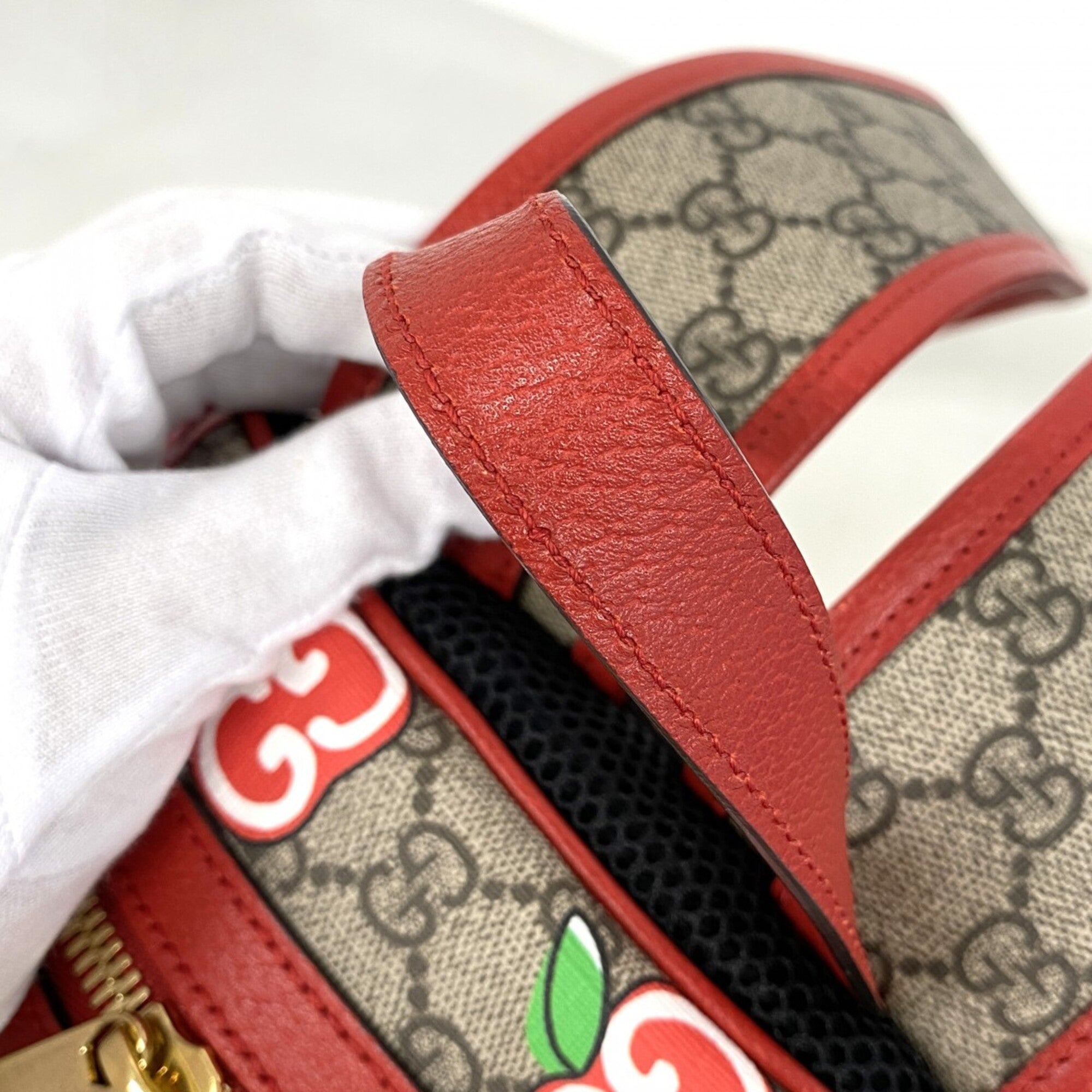 Gucci Beige Red Color Pvc Backpack (Pre-Owned)