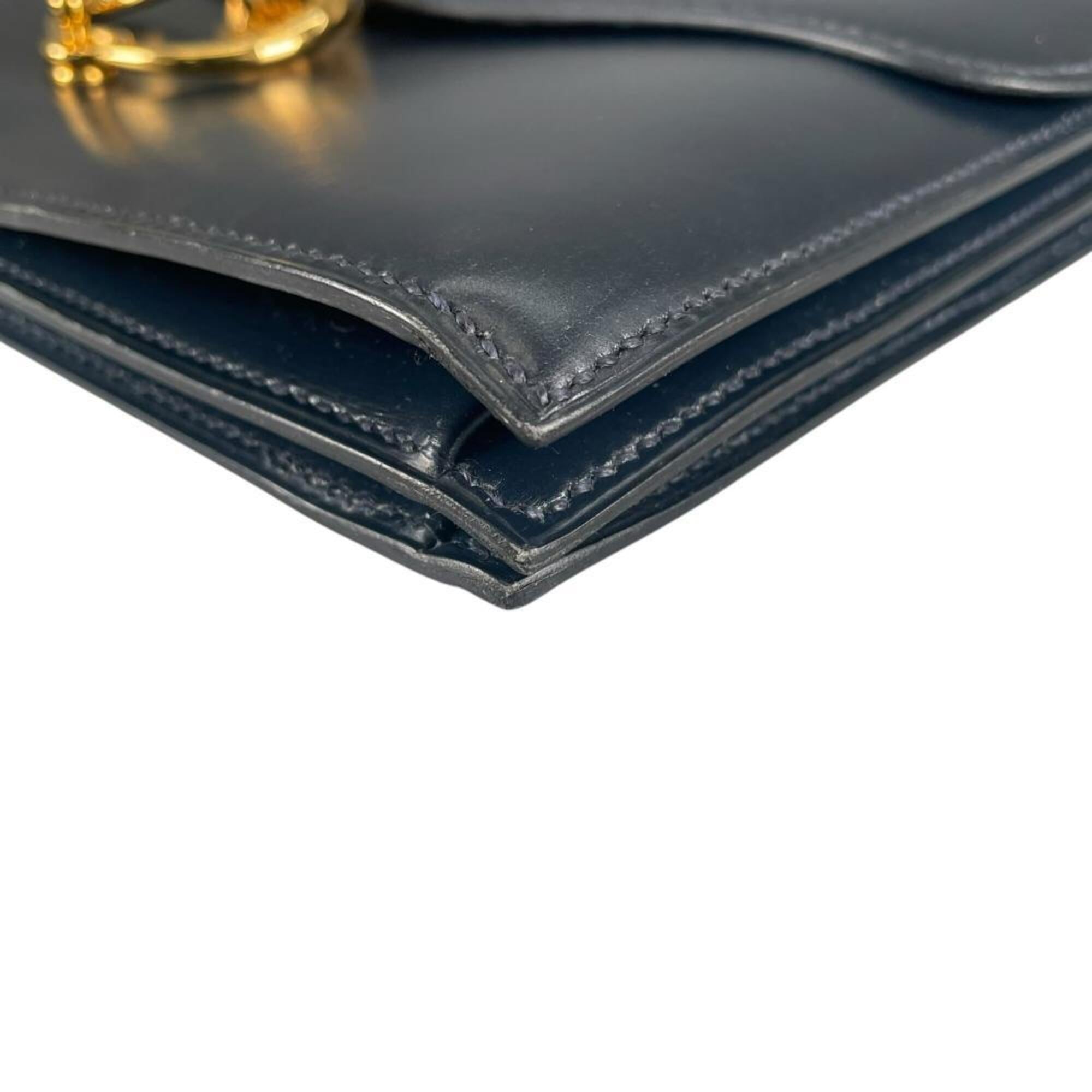Hermes Blue Leather Shoulder Bag (Pre-Owned)
