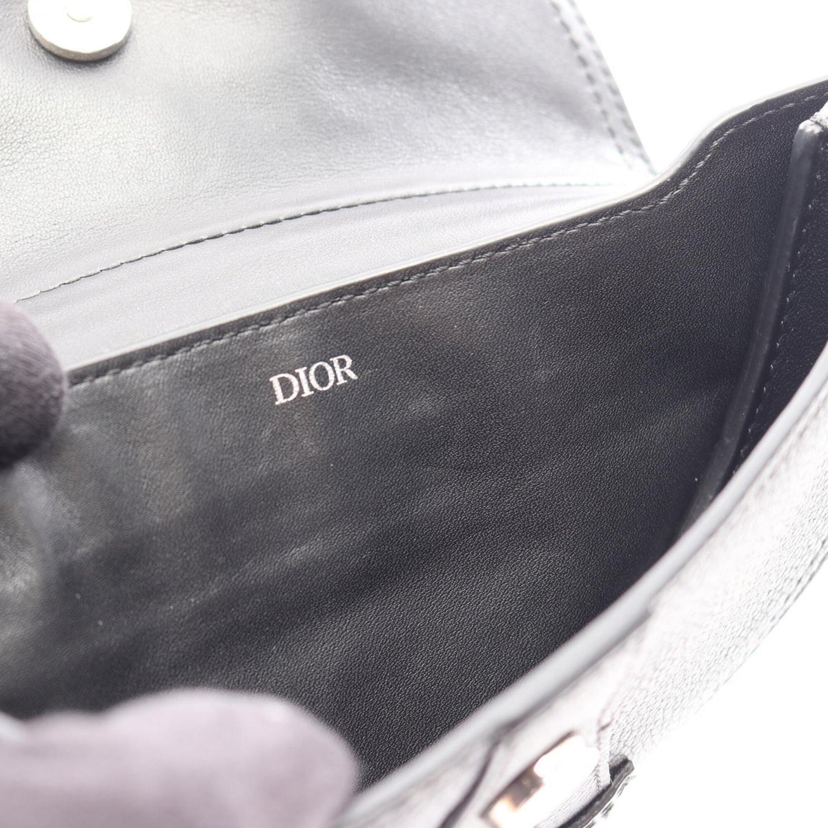 Christian Dior Black Leather Fanny Pack Handbag Saddle Bag (Pre-Owned)