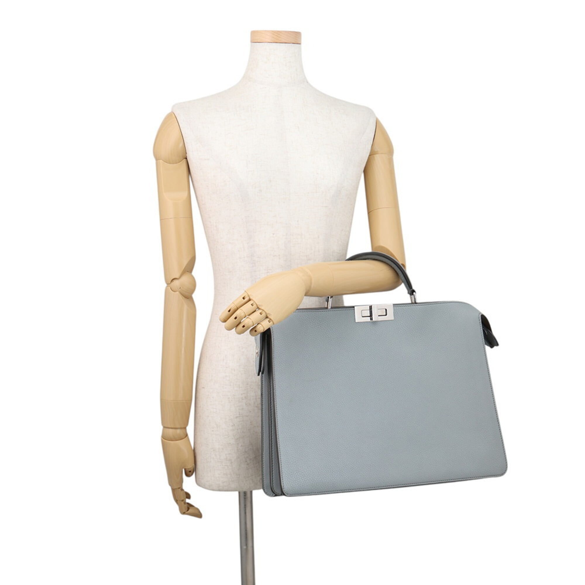 Fendi Gray Leather Handbag (Pre-Owned)