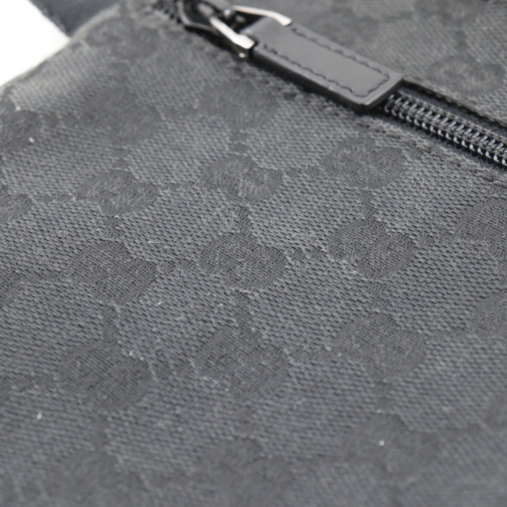 Gucci Black Gg Canvas Leather Sling Bag (Pre-Owned)