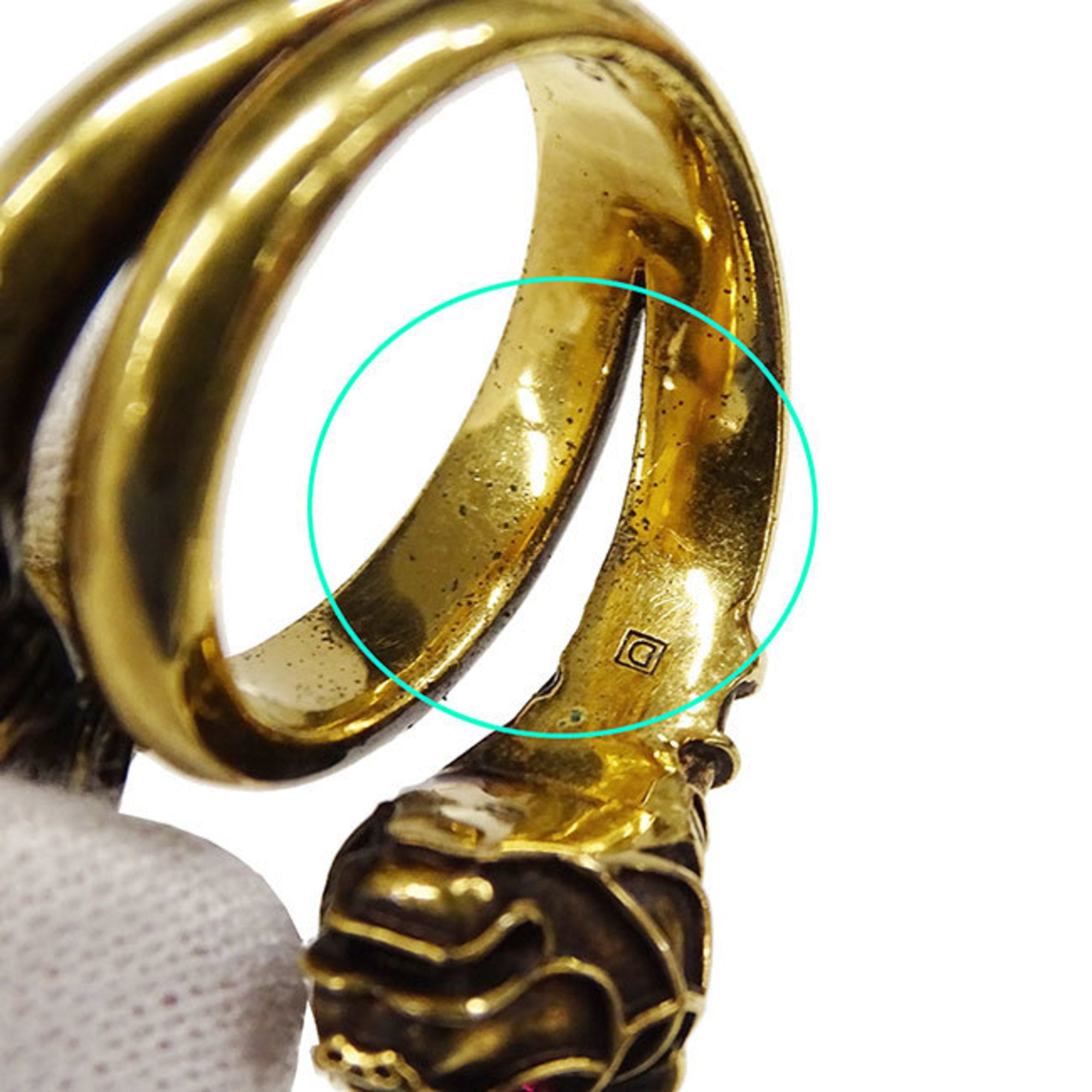 Gucci Gold Red Color Gold Plating Anniversary Ring (Pre-Owned)