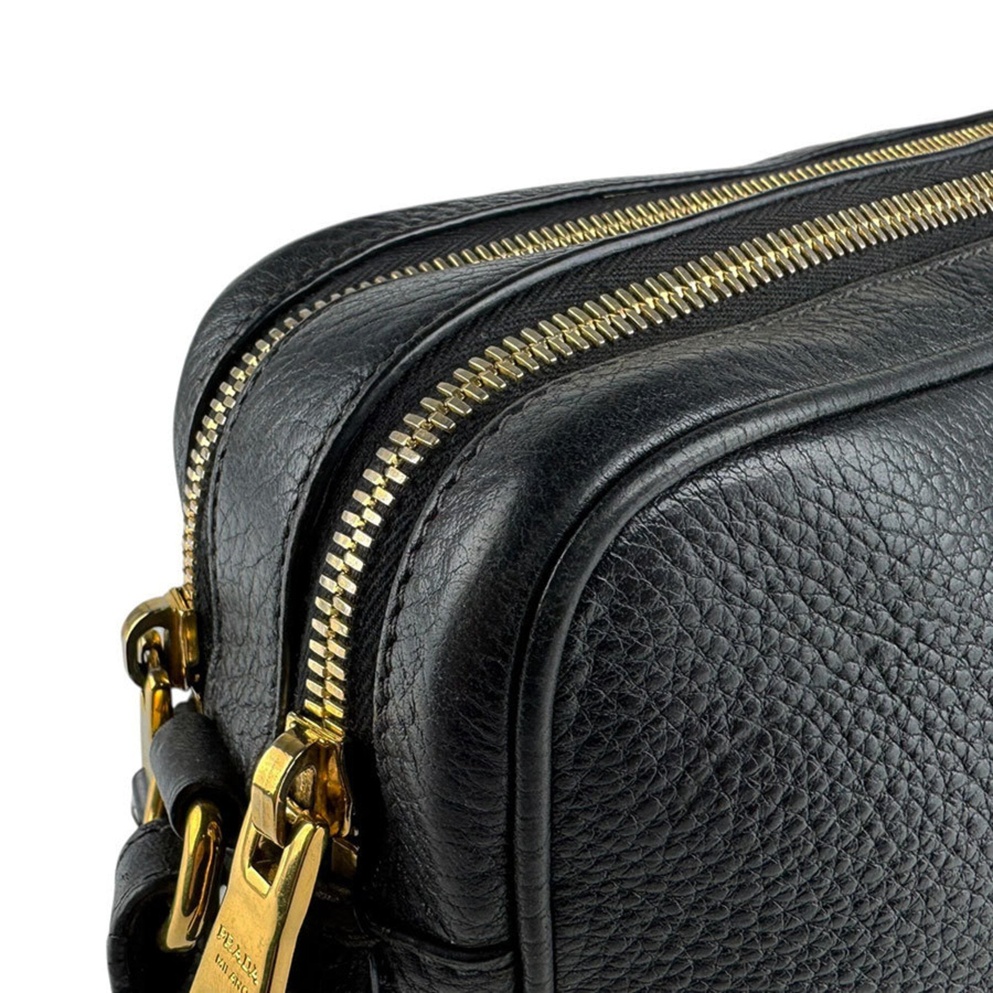 Prada Black Leather Shoulder Bag (Pre-Owned)