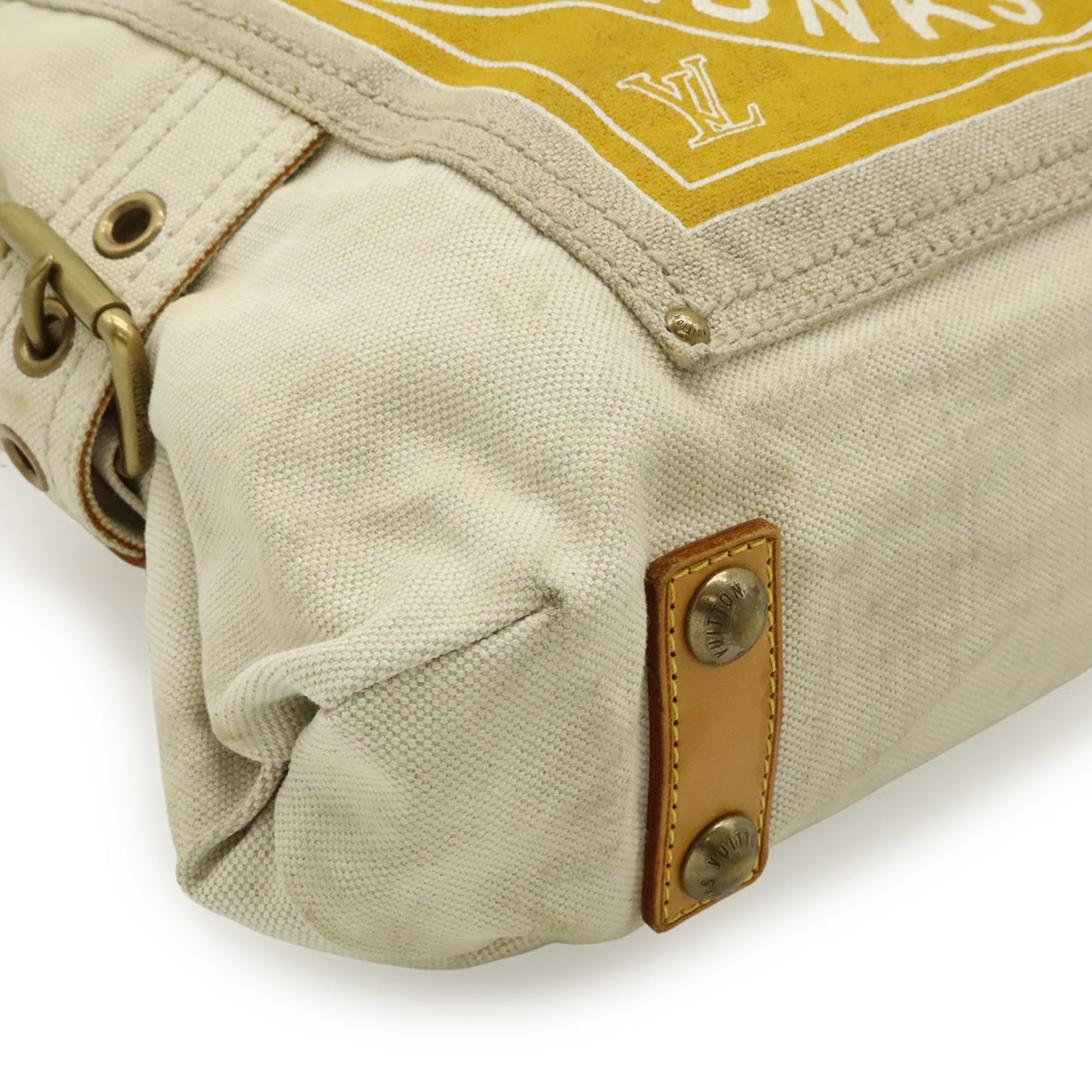 Louis Vuitton Natural Yellow Canvas Shoulder Bag Tote Bag (Pre-Owned)