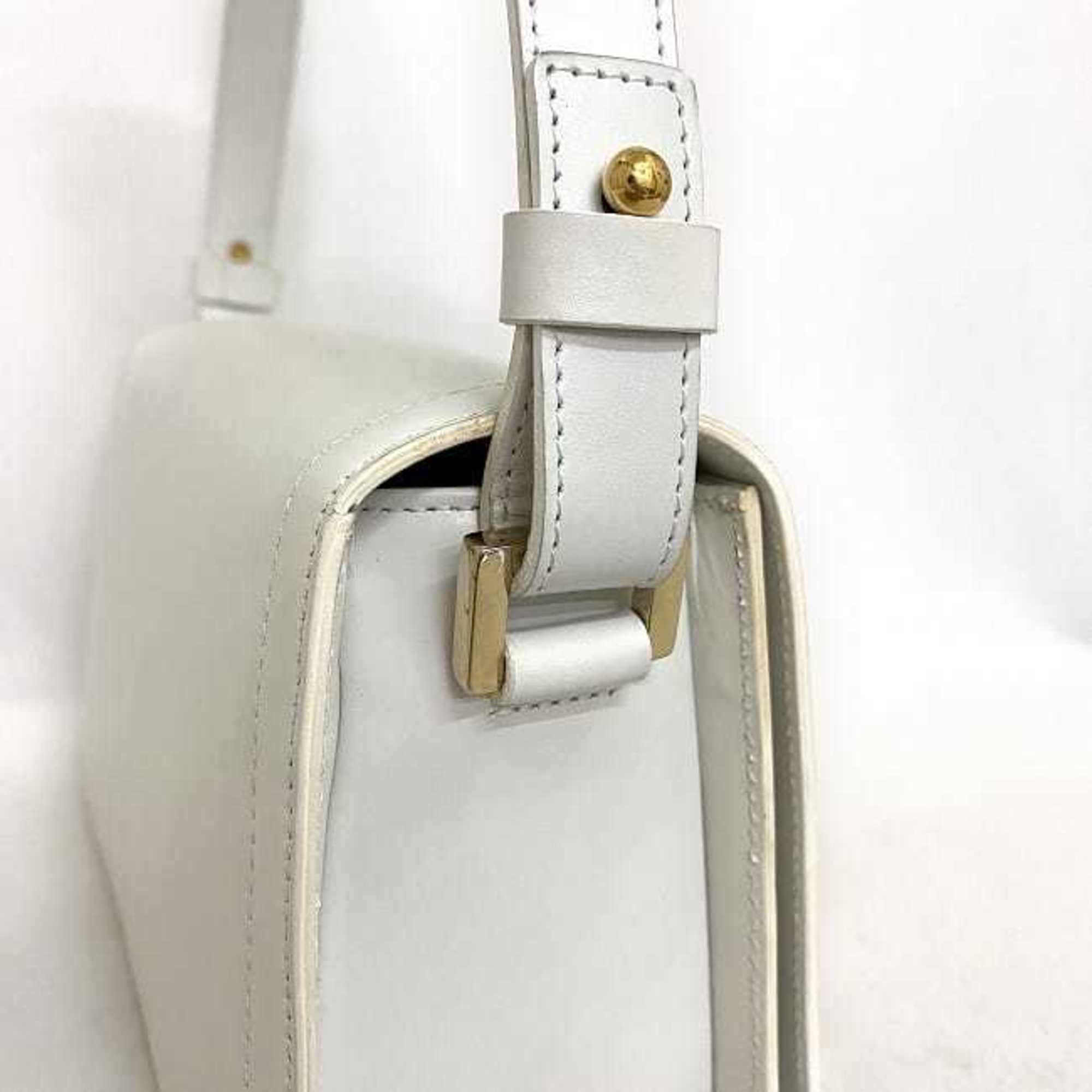 Celine White Leather Handbag Shoulder Bag (Pre-Owned)