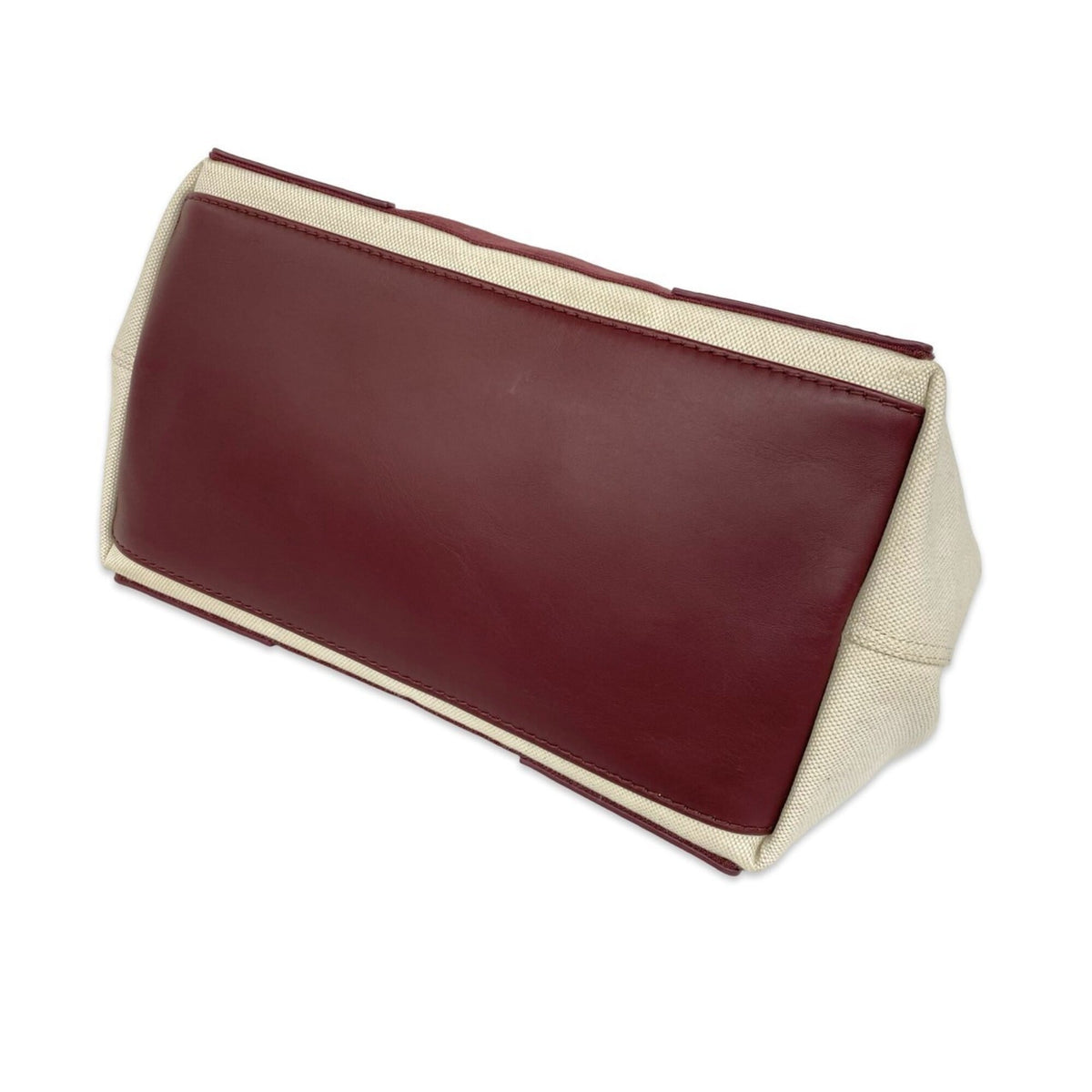 Balenciaga Ivory Red Color Wine Canvas Leather Handbag Pouch (Pre-Owned)