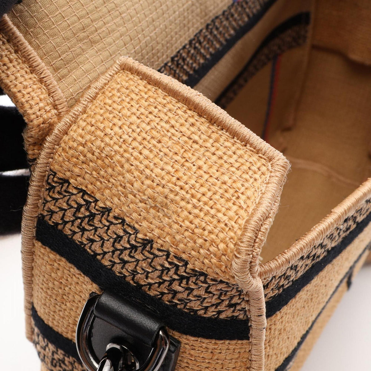 Christian Dior Beige Black Handbag Shoulder Bag (Pre-Owned)