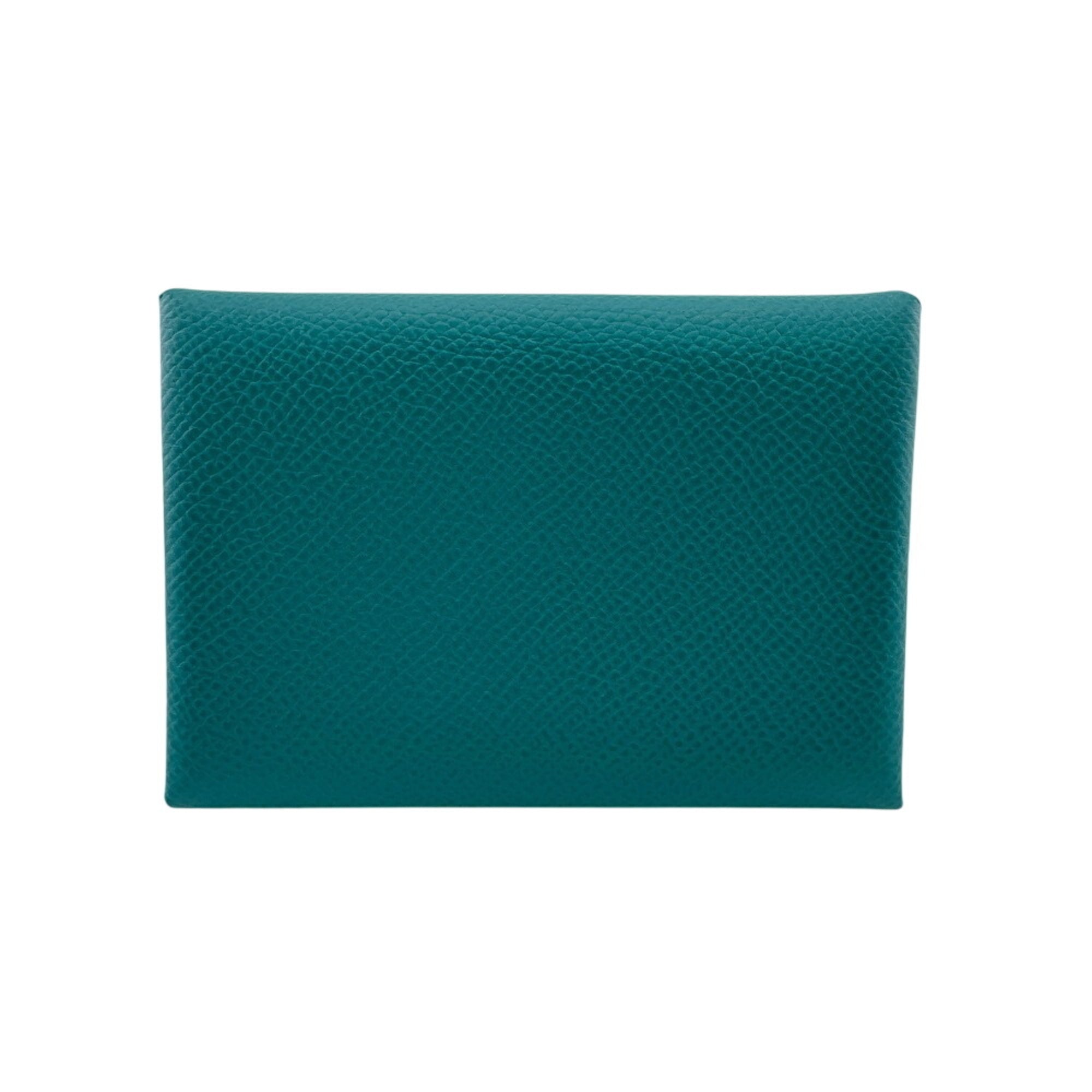Hermes Green Epsom Leather Coin Purse/Coin Case (Pre-Owned)